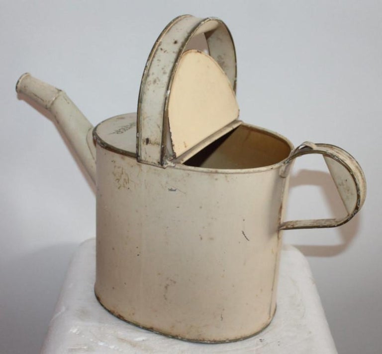 Hot Water Tin Canister in Original Paint, 19th Century For Sale at 1stDibs