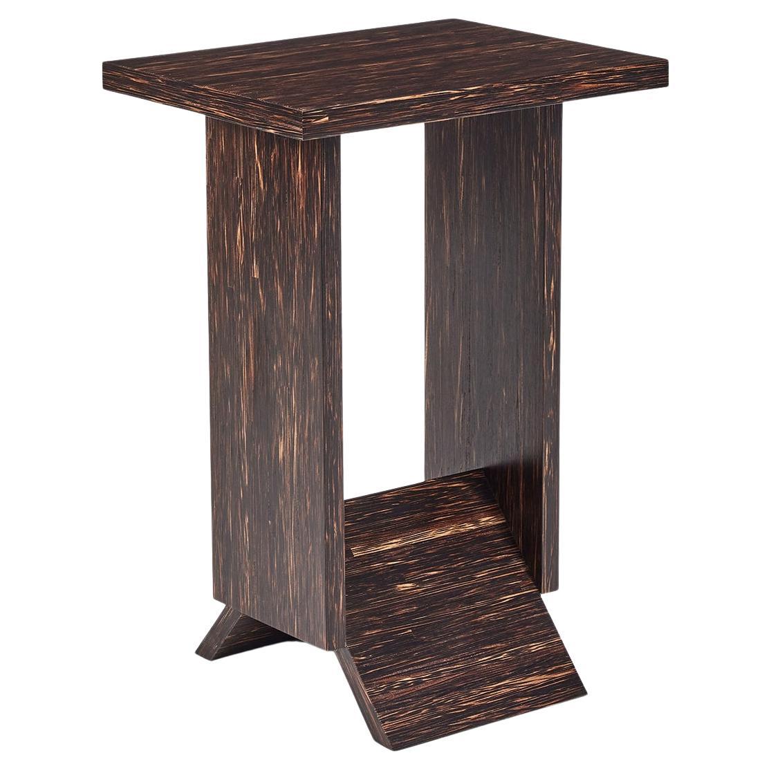 'Hotel de Tour' Palm Wood Side Table in the Manner of Pierre Chareau