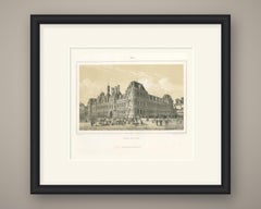Hotel de Ville, Paris, Antique Lithograph after Philippe Benoist, circa 1860