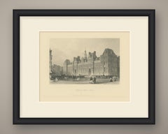 Hotel de Ville, Paris, Antique Steel Engraving after Thomas Allom, circa 1860