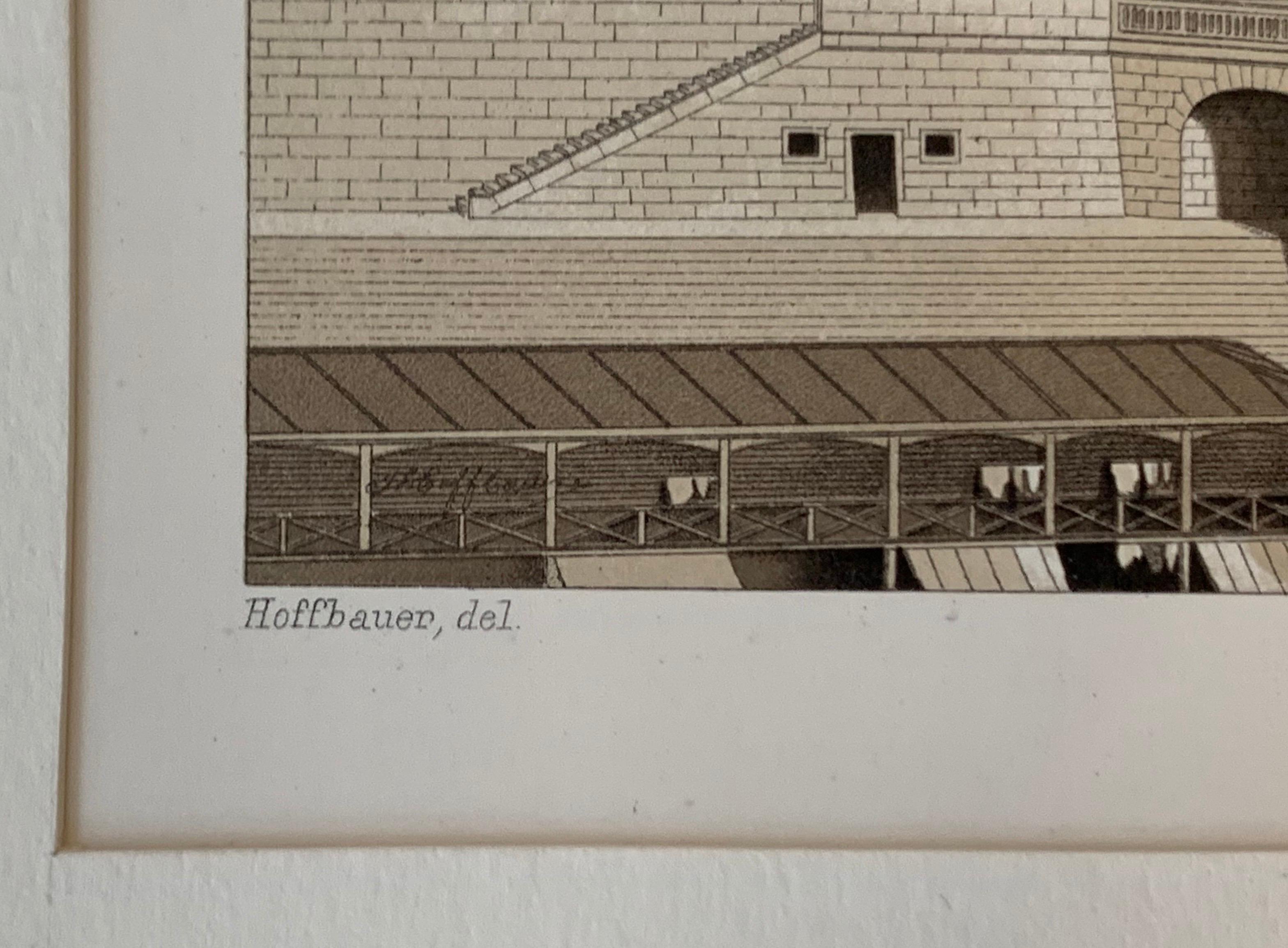 Hotel De Ville Paris en Construction Charpentier Paper Lithograph 1870s Print In Good Condition In West Hartford, CT