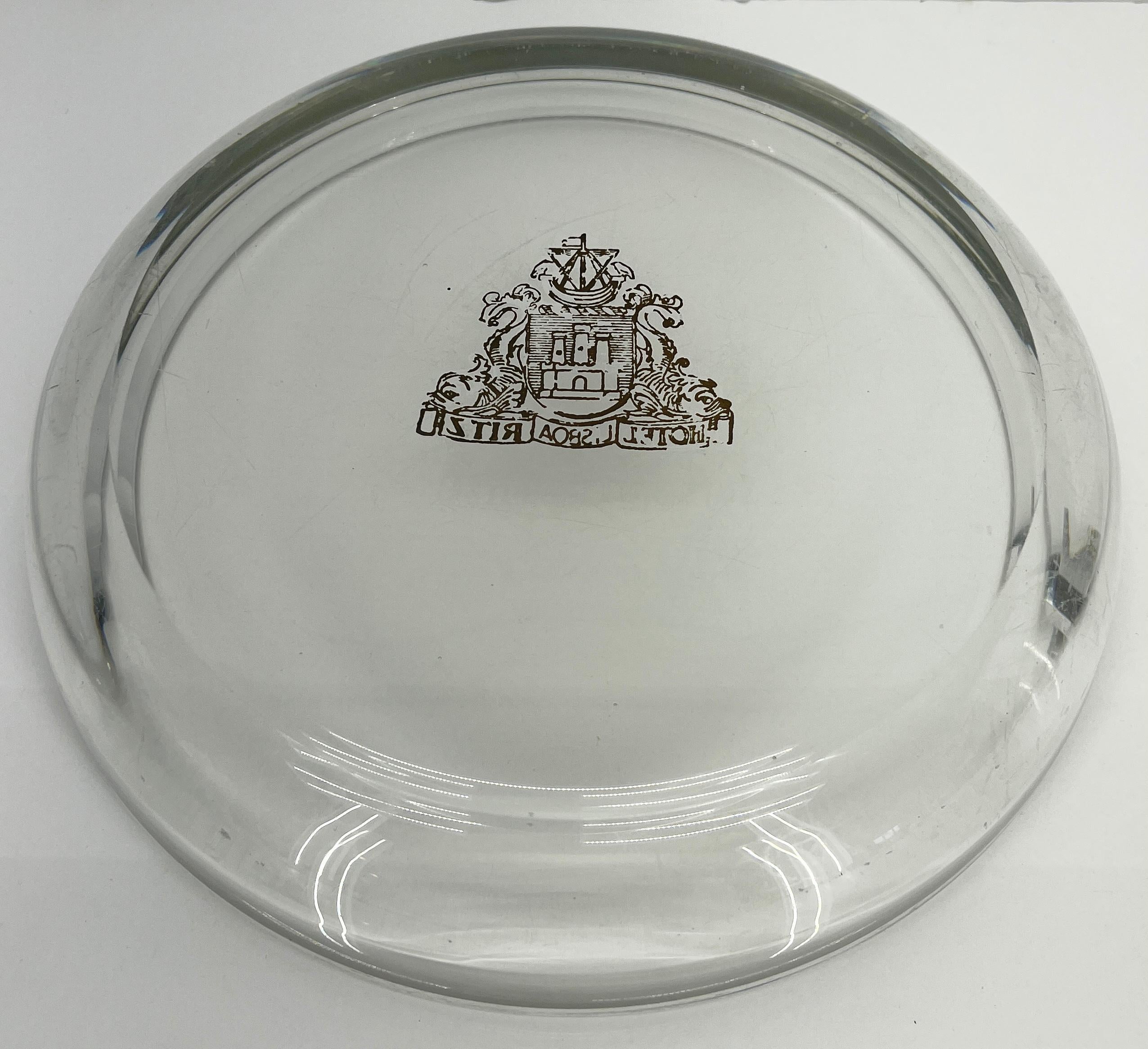 20th Century Hotel Lisbon Glass Serving Tray, Mid-Century Modern For Sale