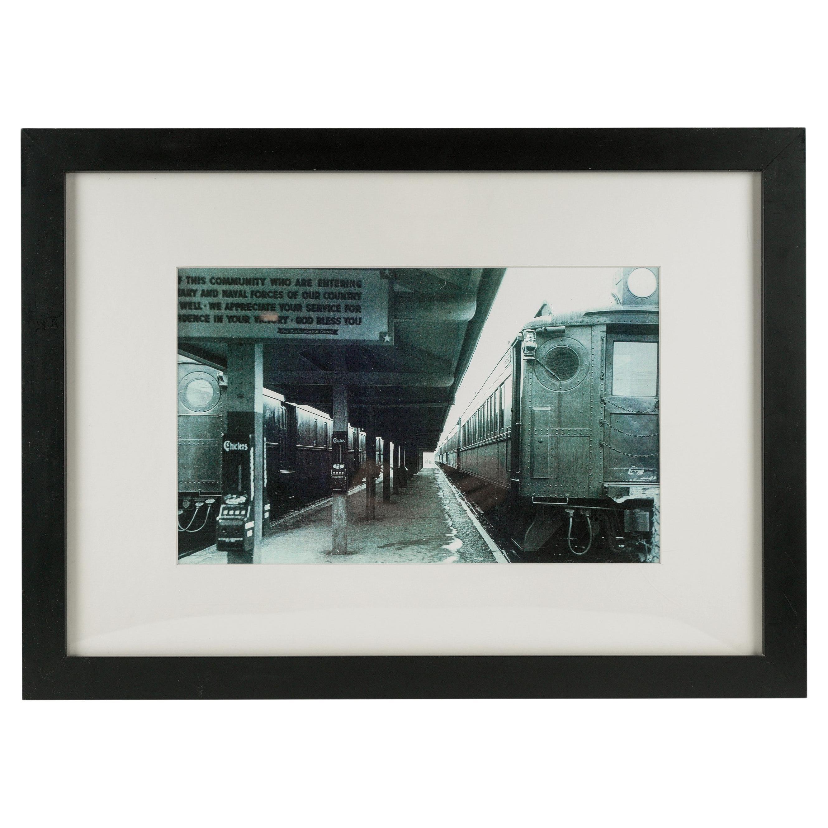 Hotel Pennsylvania Framed Matted Train Platform Photograph For Sale