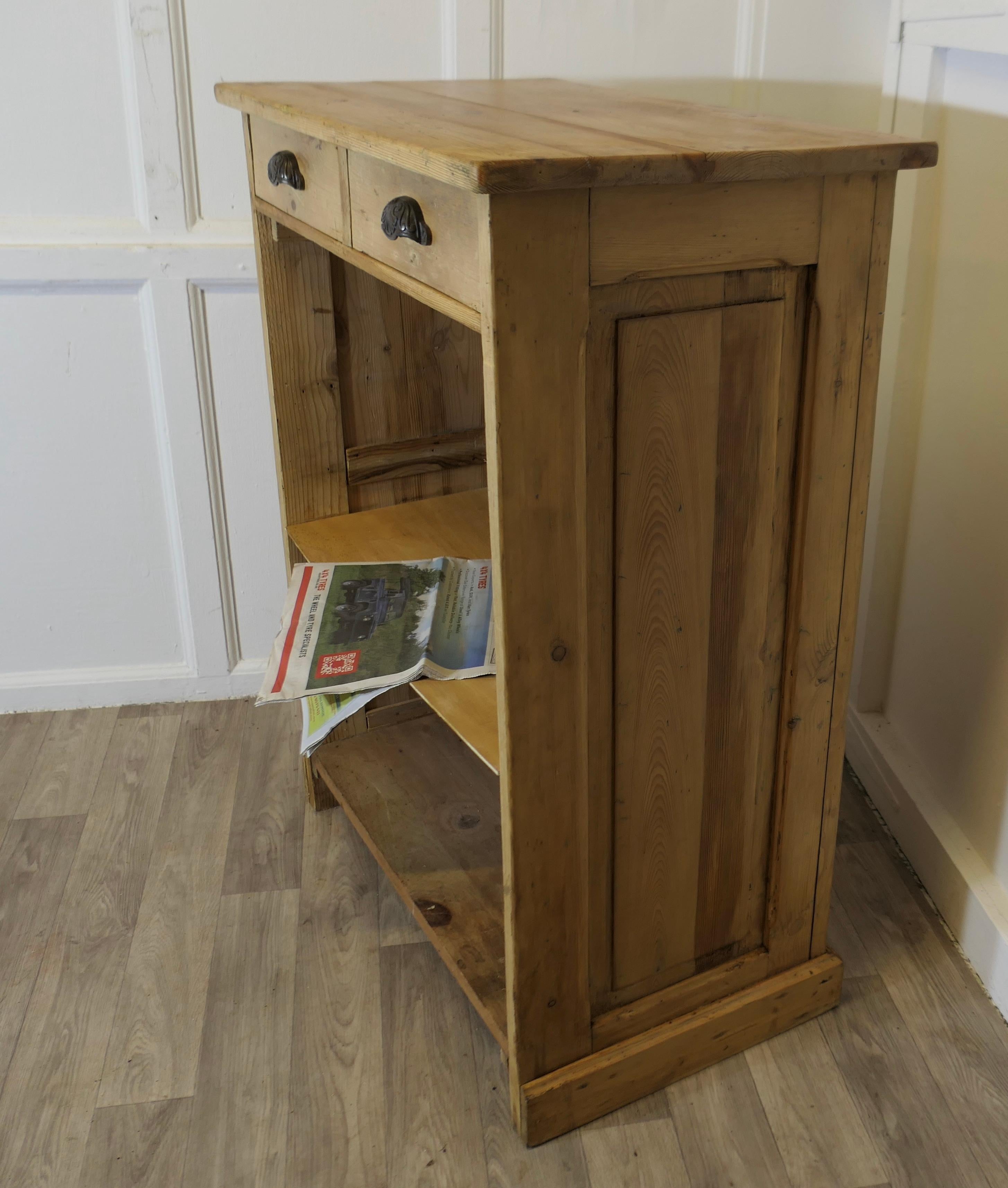 Hotel Restaurant Reception Hostess Greeting Station, Greeter in Pine

A very neat Front of House Reception Greeter, the front and sides of the desk have inset panels, at the back there are 2 drawers and open shelf storage, as the top is flat this