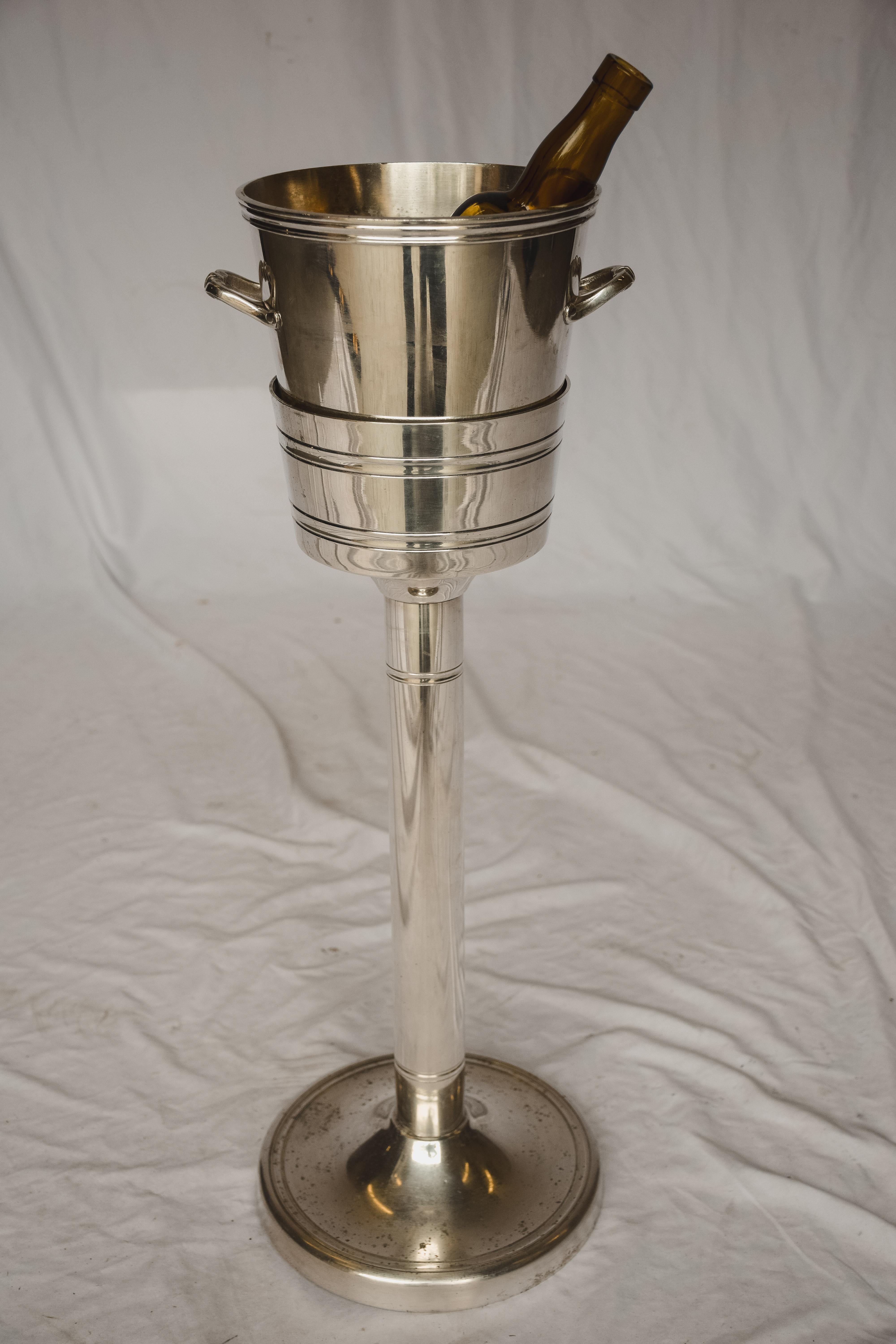 silver champagne bucket with stand