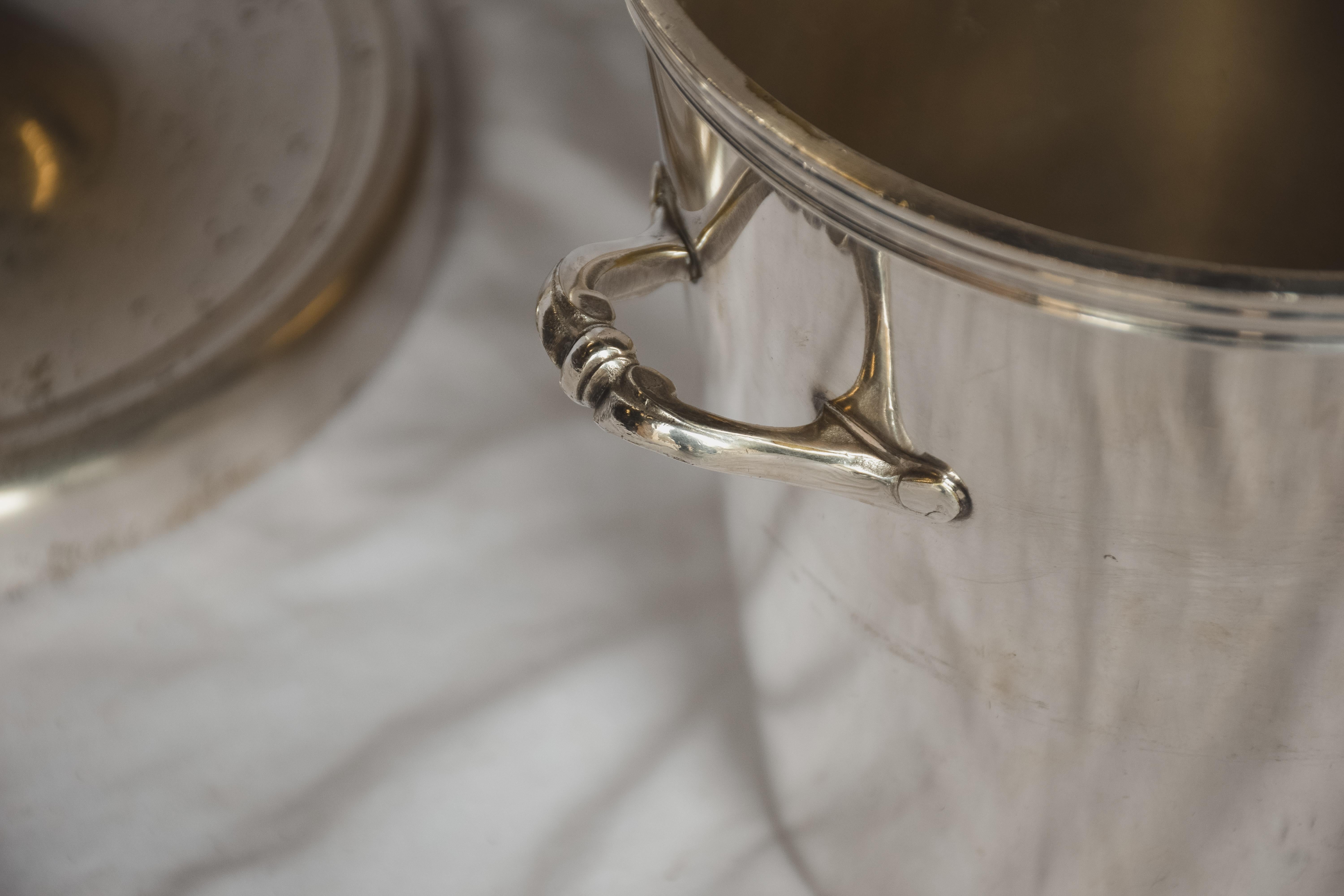 Hotel Silver Champagne Bucket with Stand 2