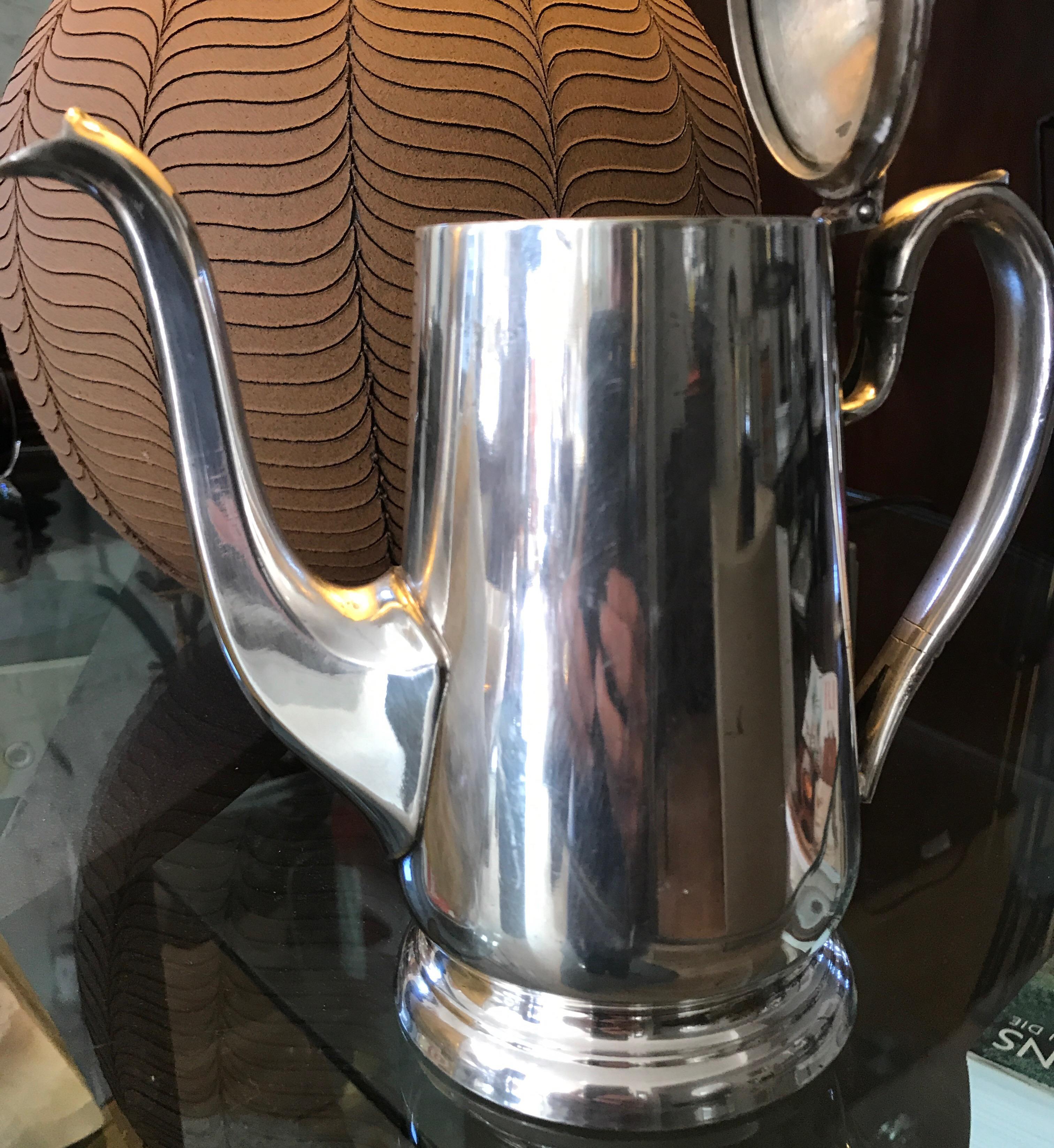 Hotel Silver Coffee Pot Pitcher For Sale 3