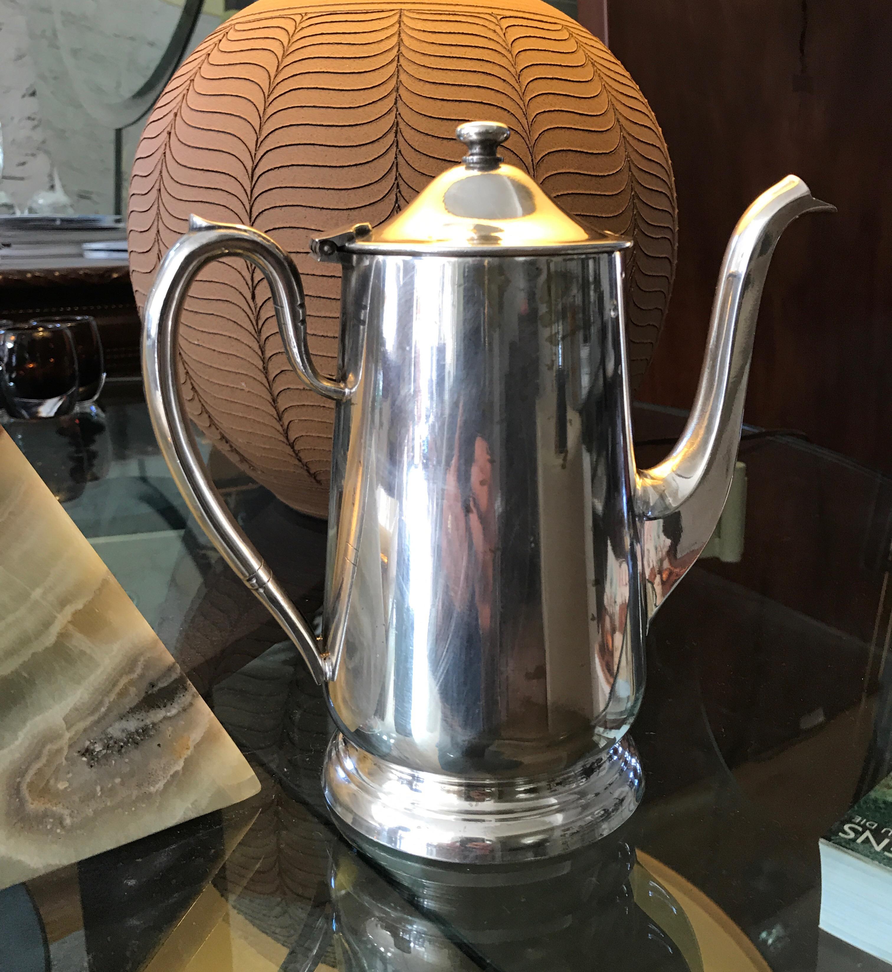 Hotel Silver Coffee Pot Pitcher For Sale 6