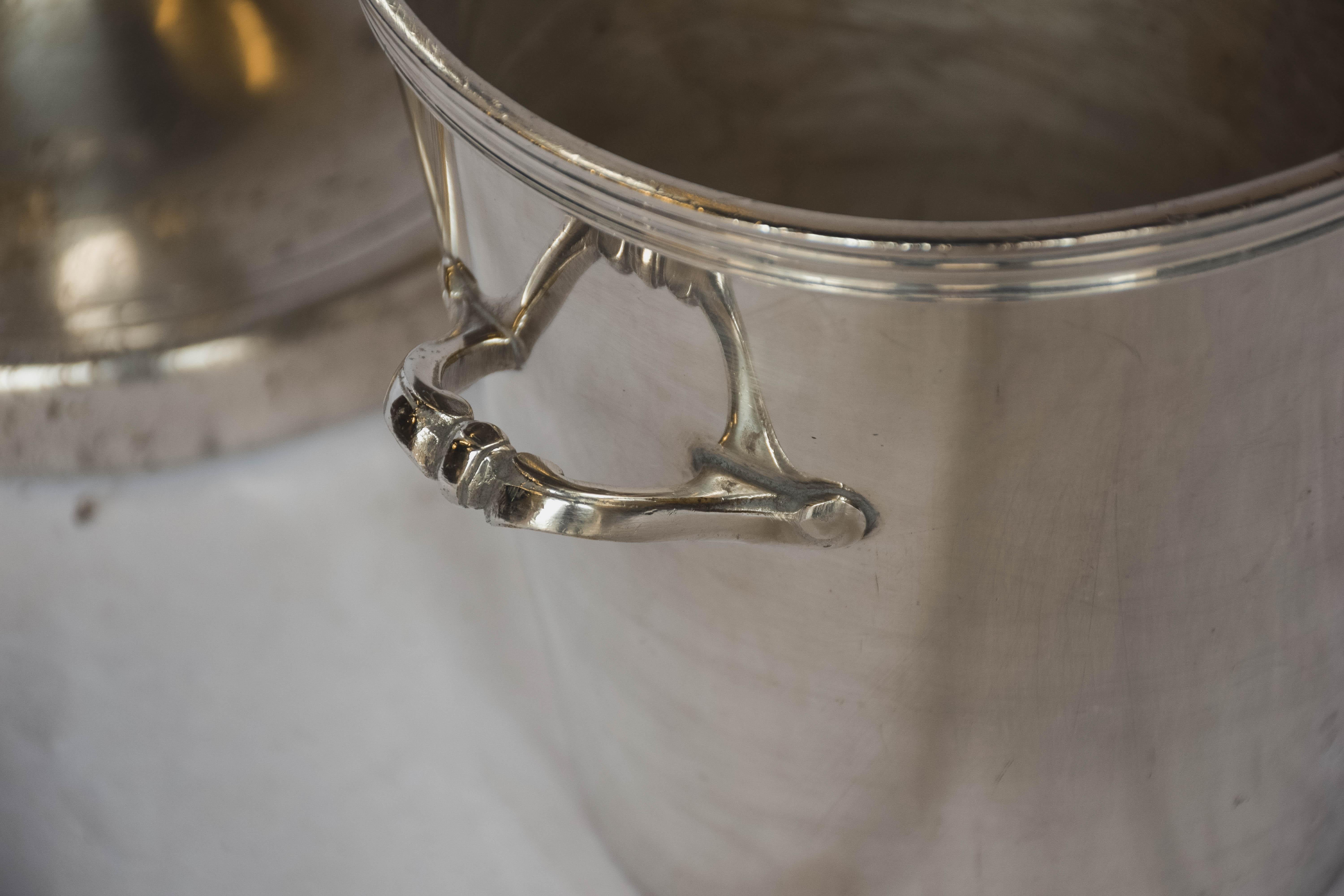 Silver Plate Hotel Silver French Champagne Bucket with Stand