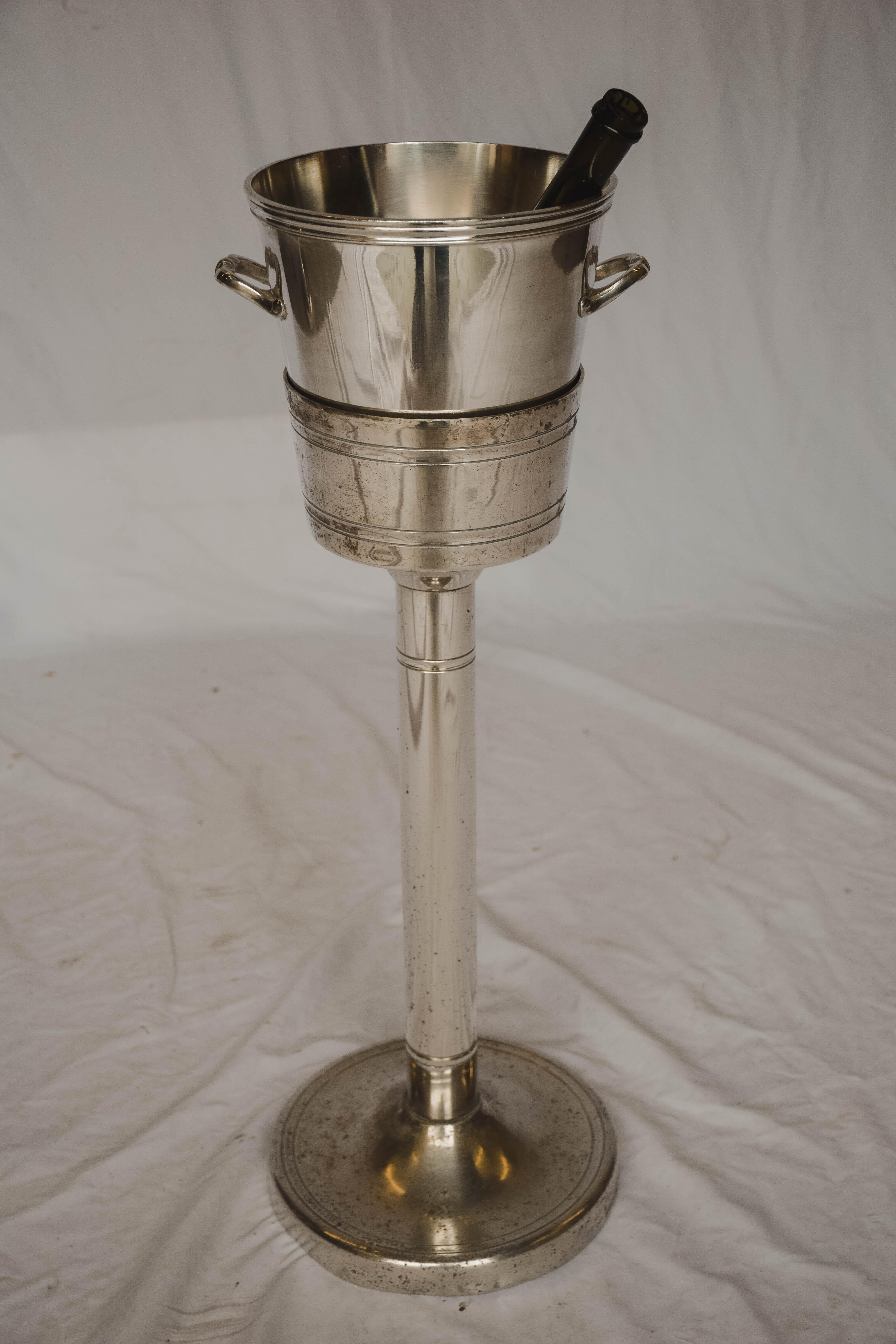 Hotel Silver French Champagne Bucket with Stand 3