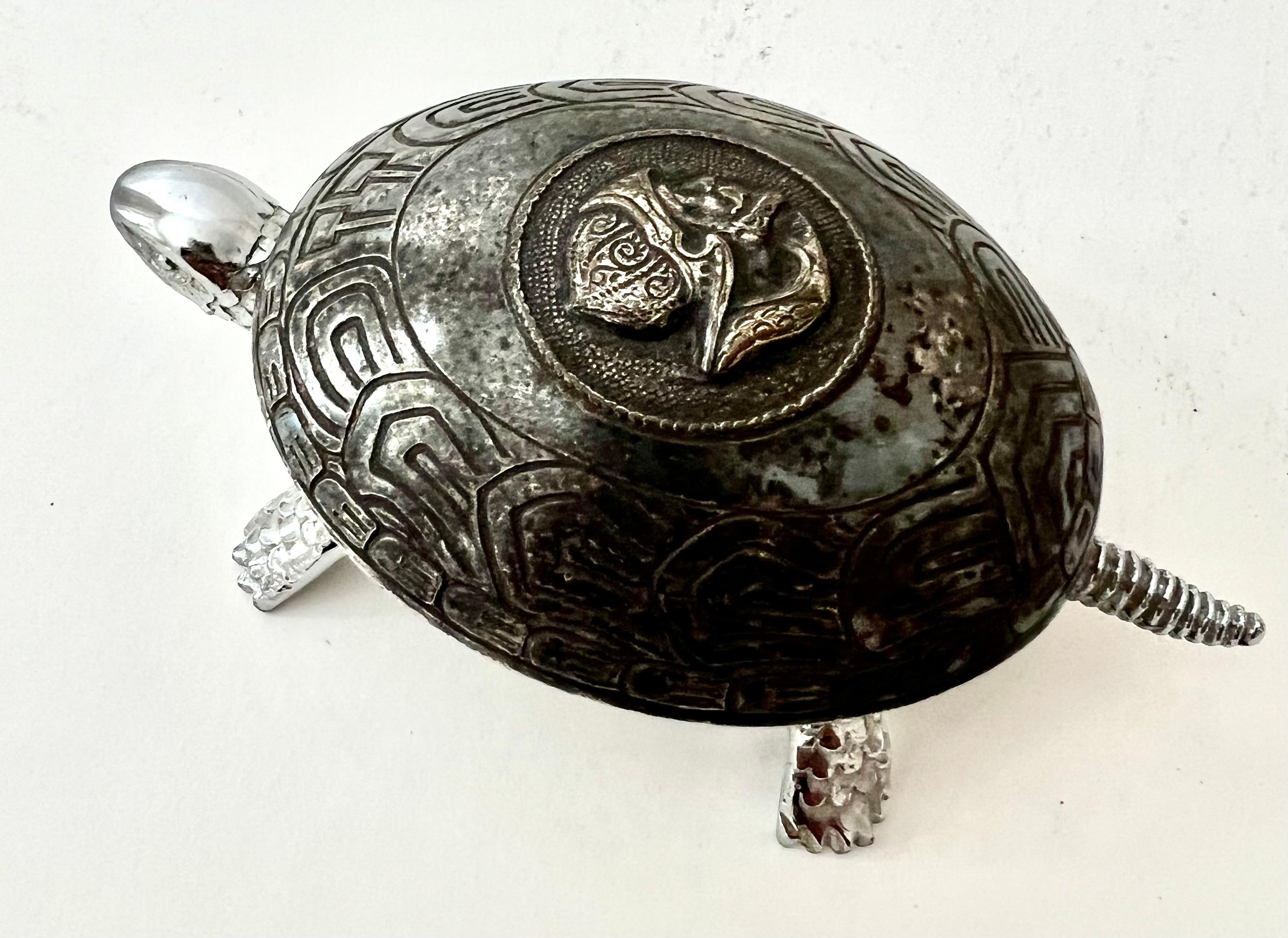 Art Deco Hotel Turtle Bell by BOJ Eibar Head and Tail Ring When Pressed For Sale