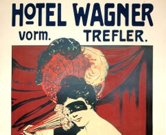 Original 1906 German Poster for Hotel Wagner's Carnival Festivities