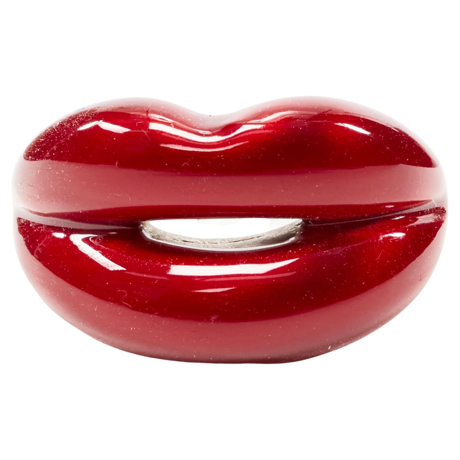 HOTLIPS BY SOLANGE (RED) Special Edition Hotlips red enamel sterling silver ring