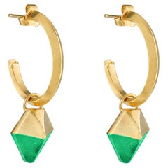 HotRocks Alchemy - Orecchini a cerchio con charm in oro 18ct Fairmined Vermeil - Citrus