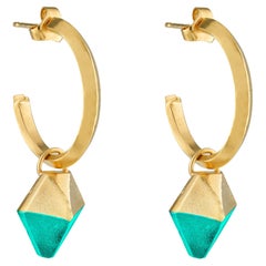 HotRocks Alchemy - Orecchini a cerchio con charme in oro 18ct Fairmined Vermeil - Greene & Greene