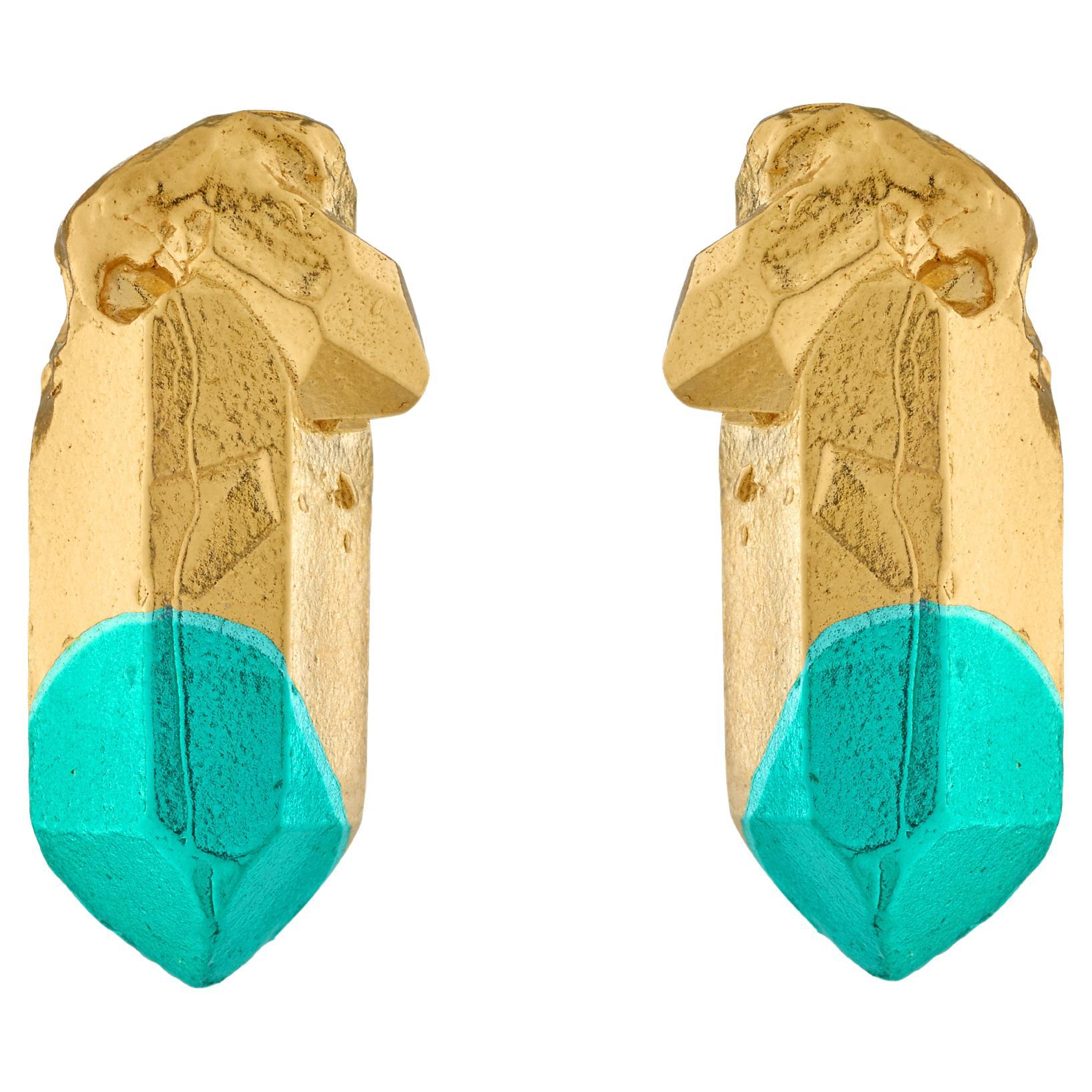 HotRocks Alchemy - Orecchini con perno in vermeil d'oro 18ct Fairmined - Greene & Greene