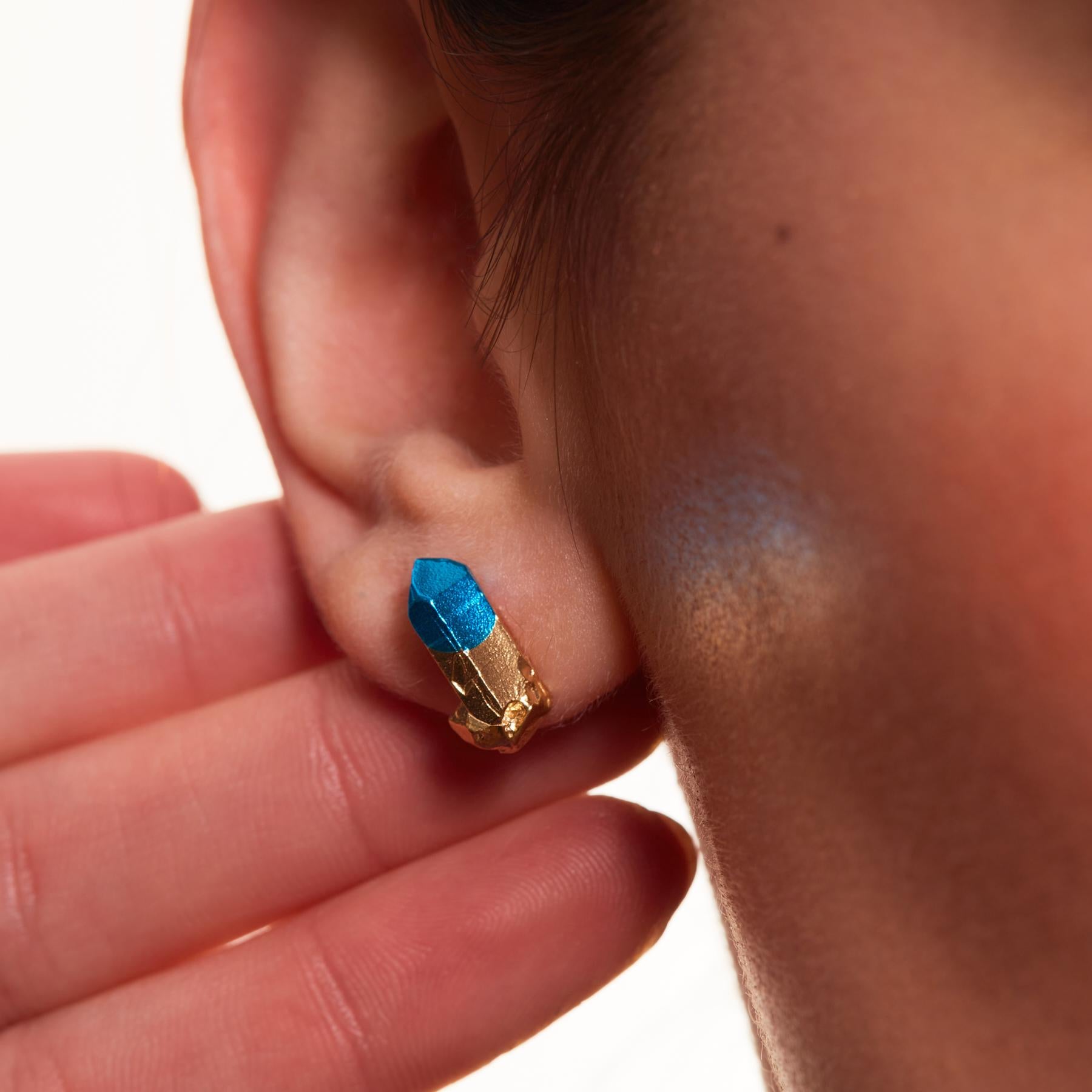 HotRocks Alchemy, orecchini con perno in oro 18ct Fairmined Vermeil - Blu cielo In condizioni Nuovo in vendita a London, GB