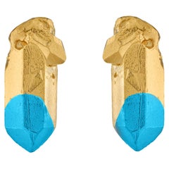 HotRocks Alchemy, orecchini con perno in oro 18ct Fairmined Vermeil - Blu cielo