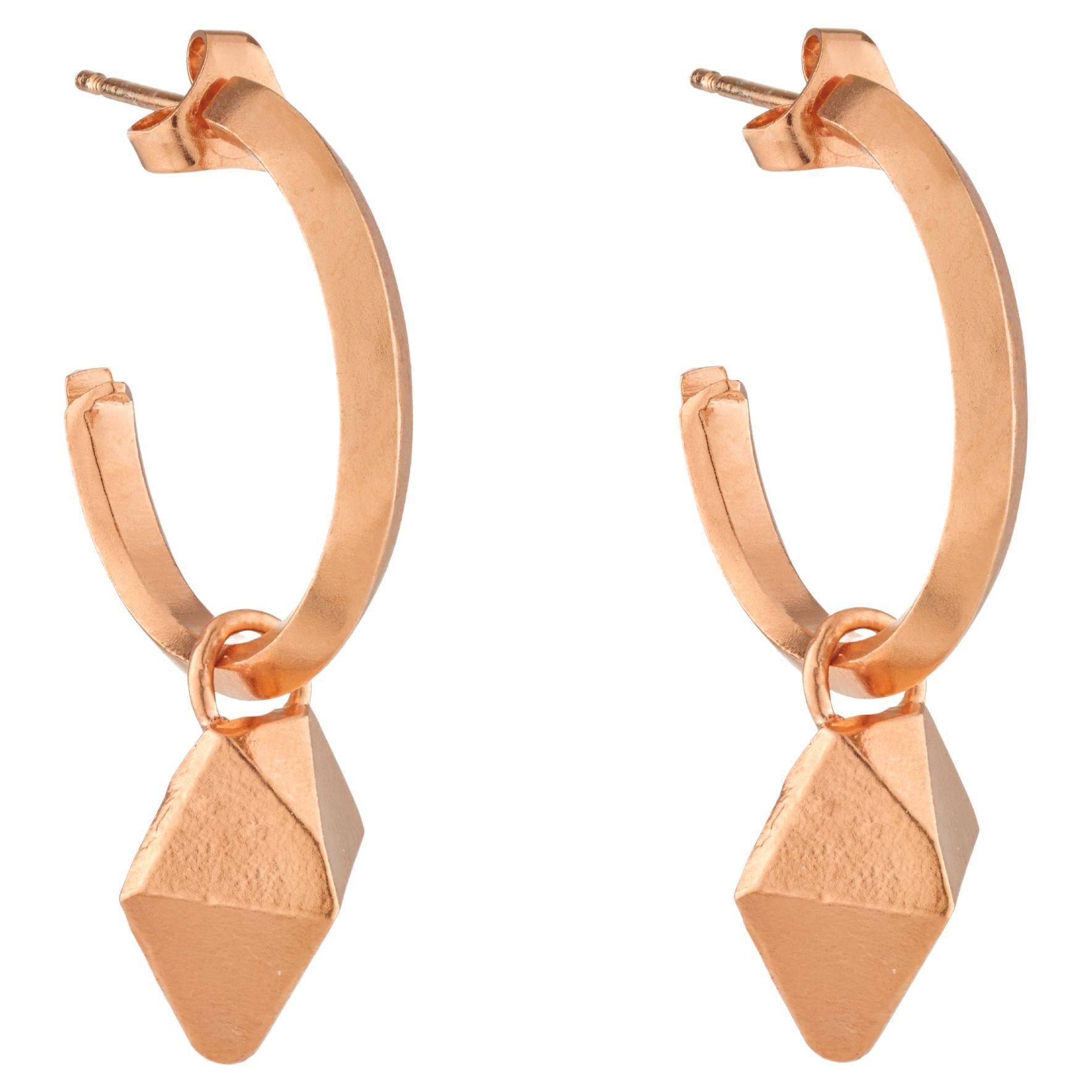 HotRocks Alchemy, orecchini a cerchio con charm in oro rosa 18ct Fairmined Vermeil