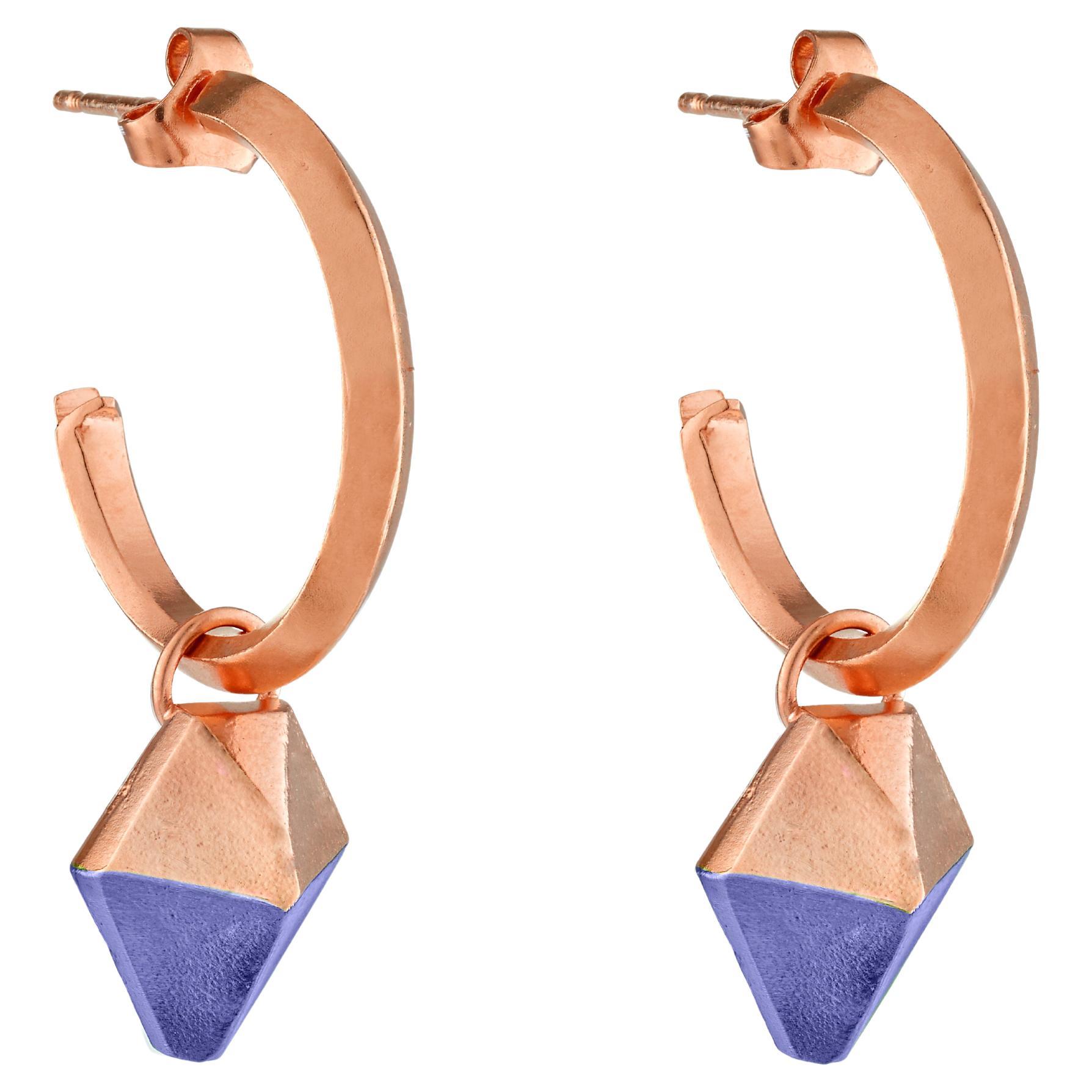 HotRocks Alchemy - Orecchini a cerchio con charm in oro rosa 18ct Fairmined - Heather