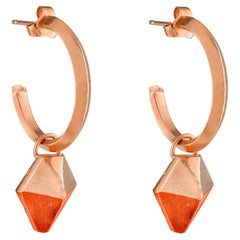 HotRocks Alchemy, orecchini a cerchio con charme in oro rosa 18ct Fairmined Vermeil - Sunset