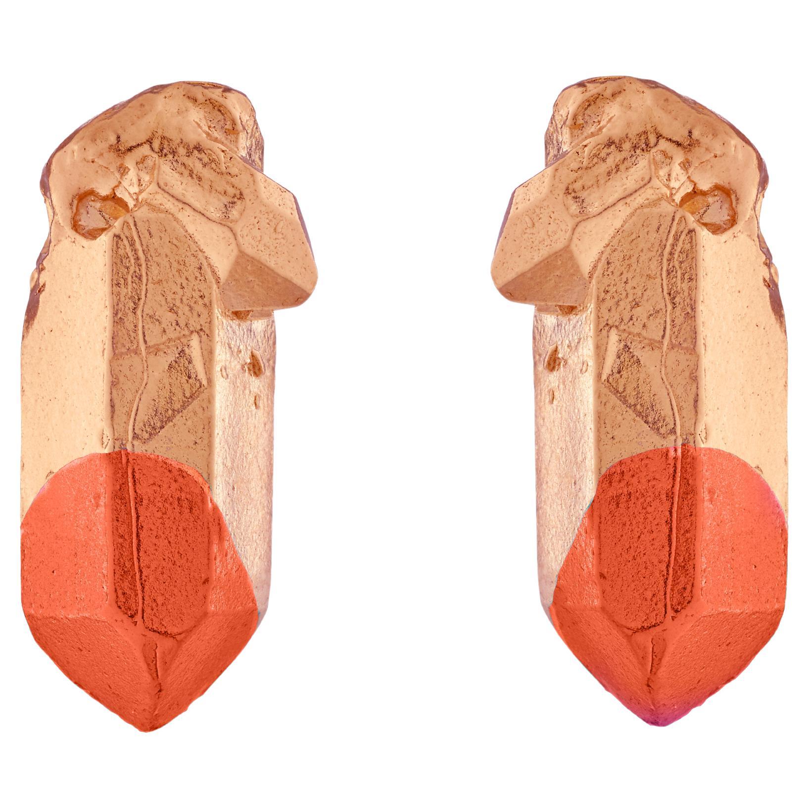 HotRocks Alchemy - Orecchini con perno in oro rosa 18ct Fairmined - Sunset