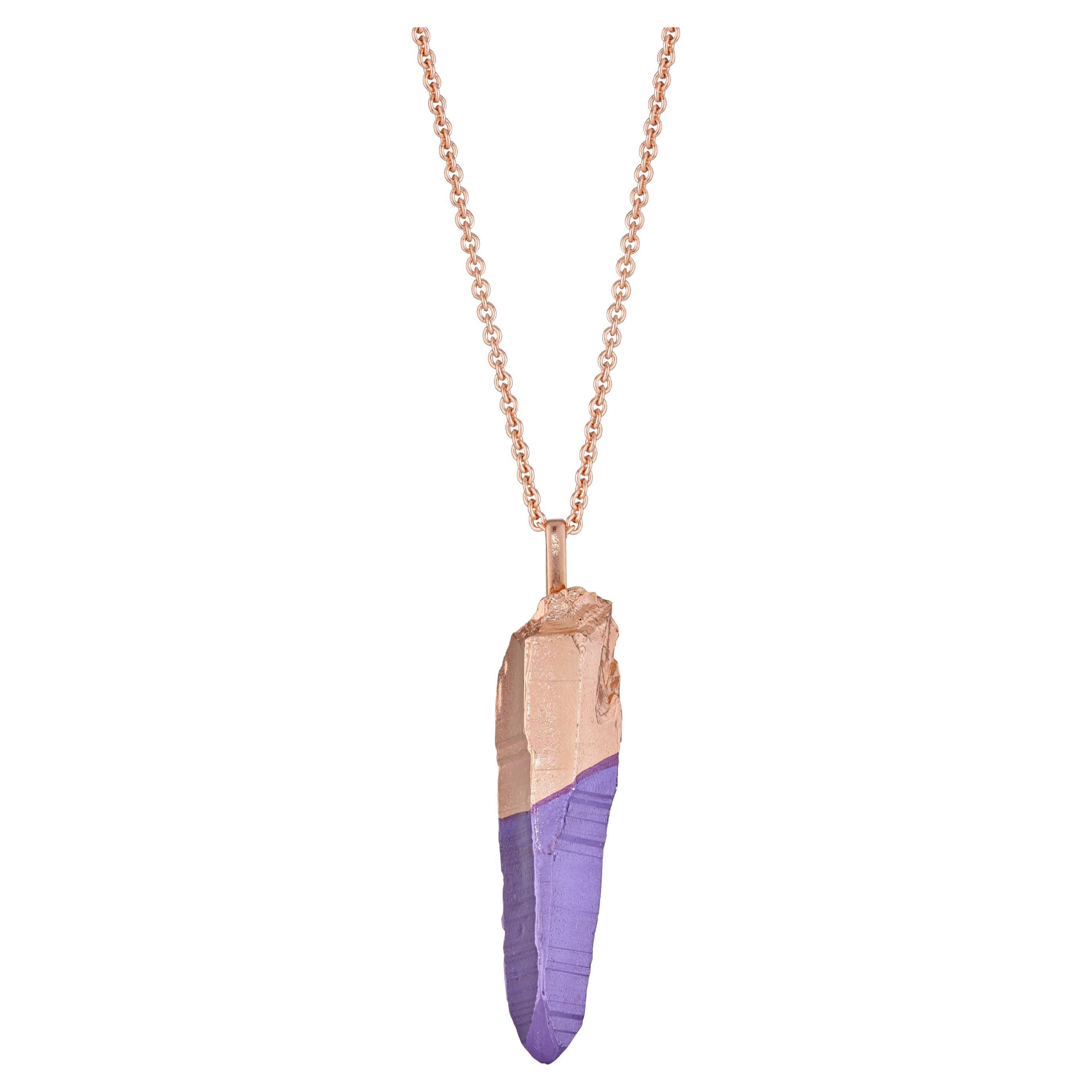 HotRocks Alchemy - Collana con bacchetta in oro rosa 18ct Fairmined - Heather