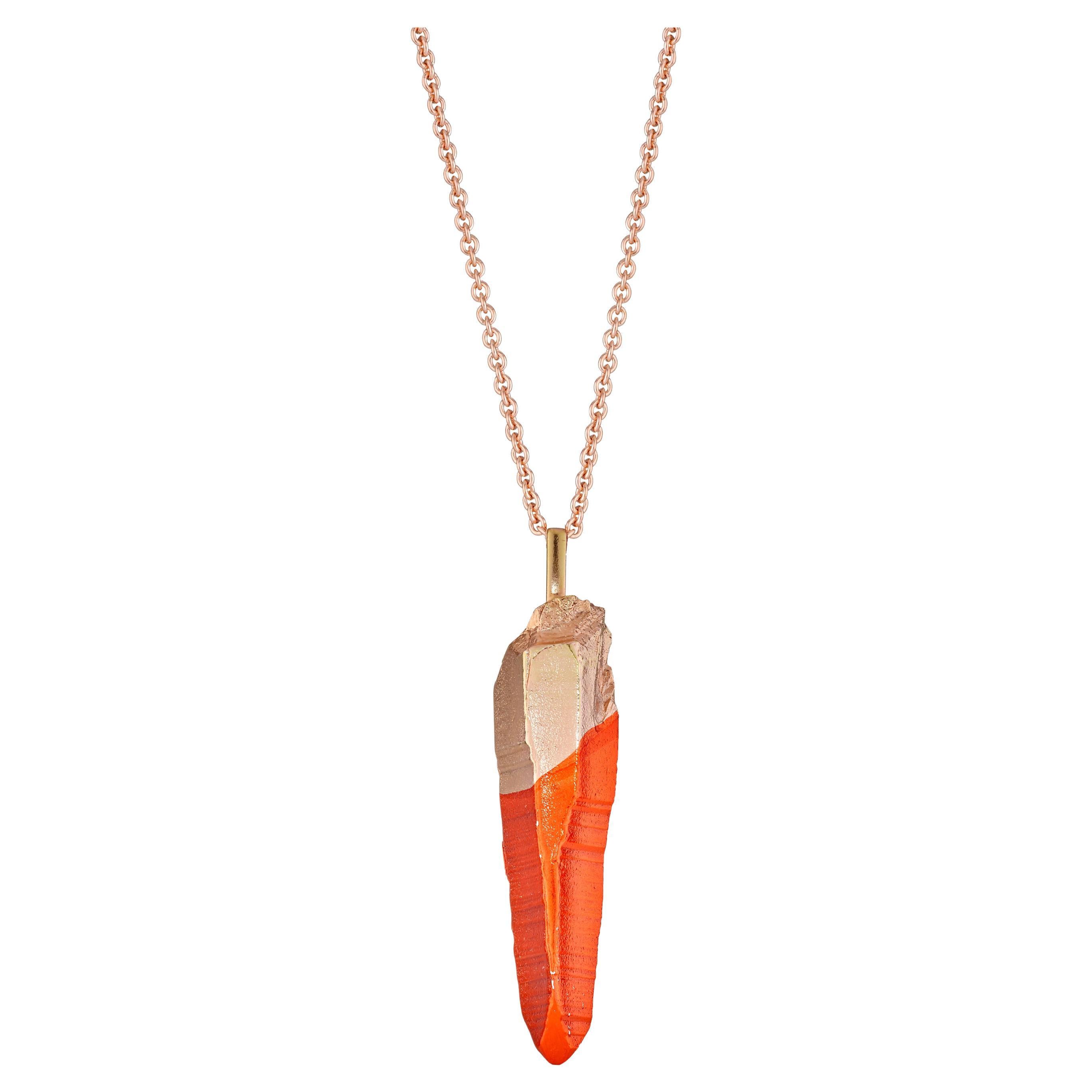 HotRocks Alchemy - Collana con bacchetta in oro rosa 18ct Fairmined - Sunset