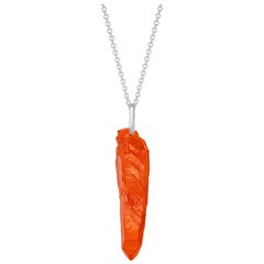 HotRocks Orange Wand Pendant in Recycled Silver