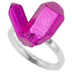 HotRocks Pink Small Crystal Ring in Recycled Silver