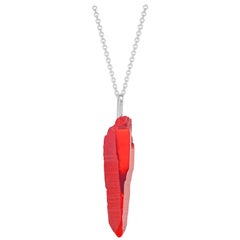 HotRocks Red Wand Pendant in Recycled Silver