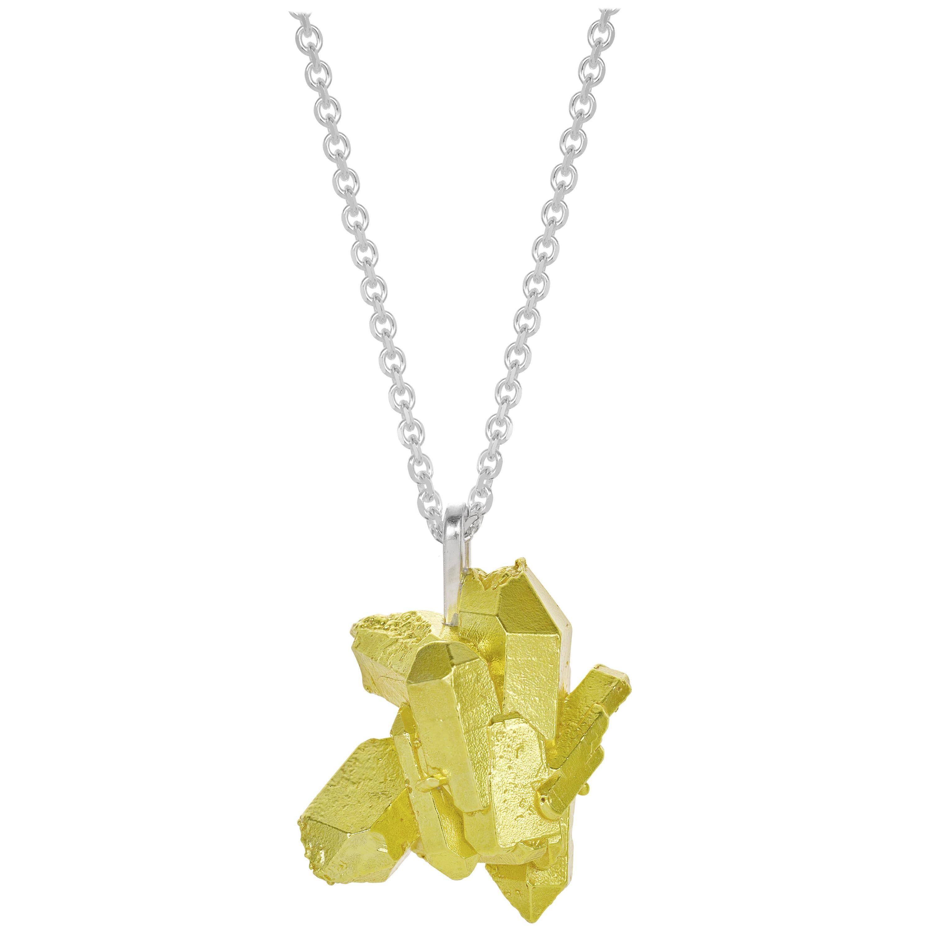 HotRocks Yellow Cluster Pendant in Recycled Silver
