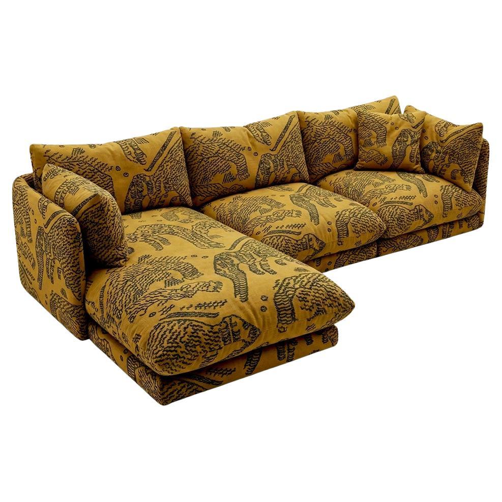 Hotto Modular sofa upholstered in dedar Tiger Beat