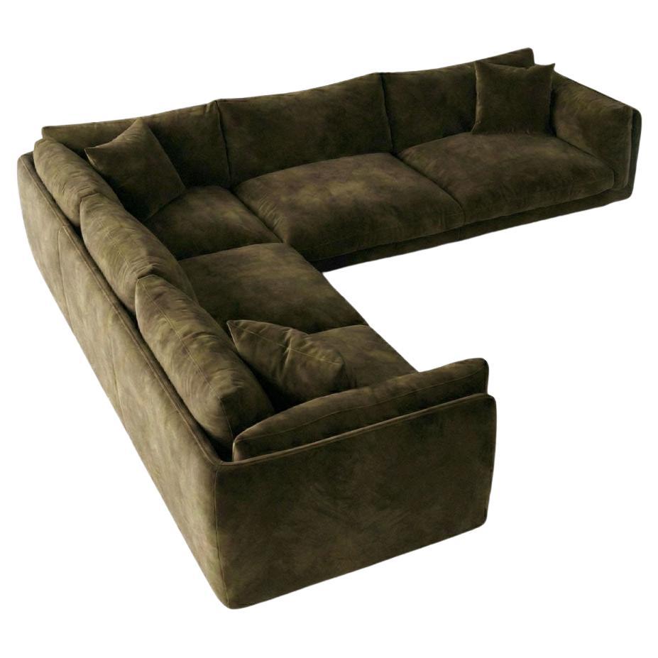 Hotto Modular Sofa Upholstered in hope velvet forest green