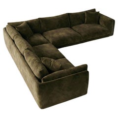 Divano modulare Hotto Rivestito in velluto hope verde bosco