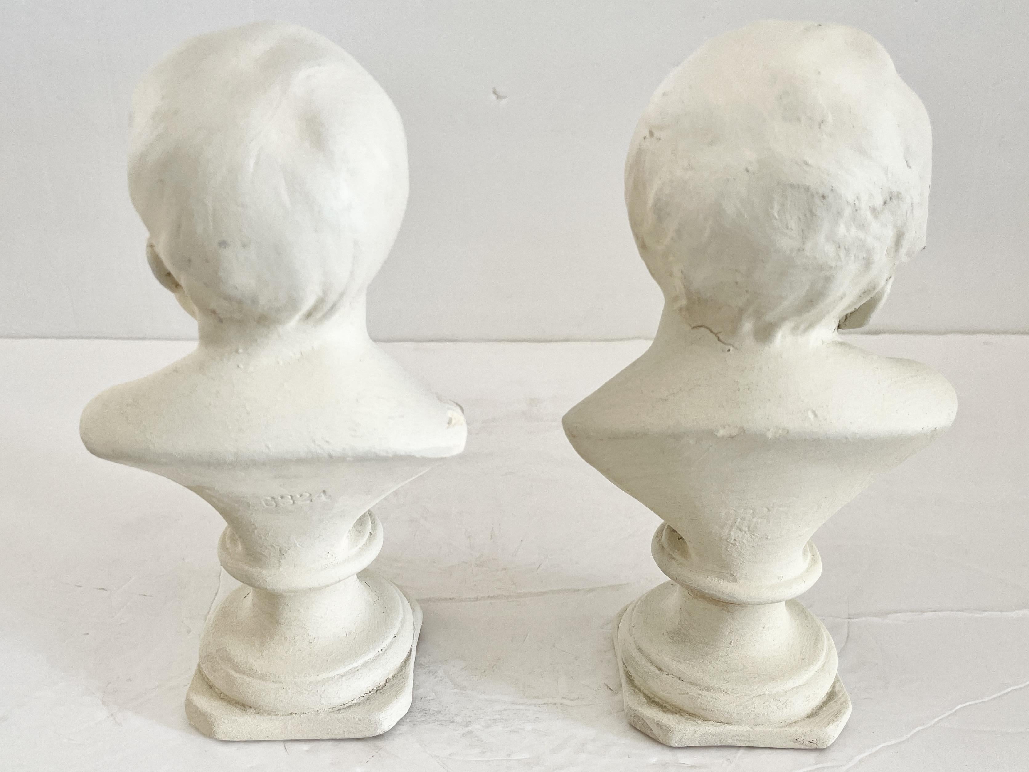French Houdin Busts of Happy Baby and Crying Baby, a Pair For Sale