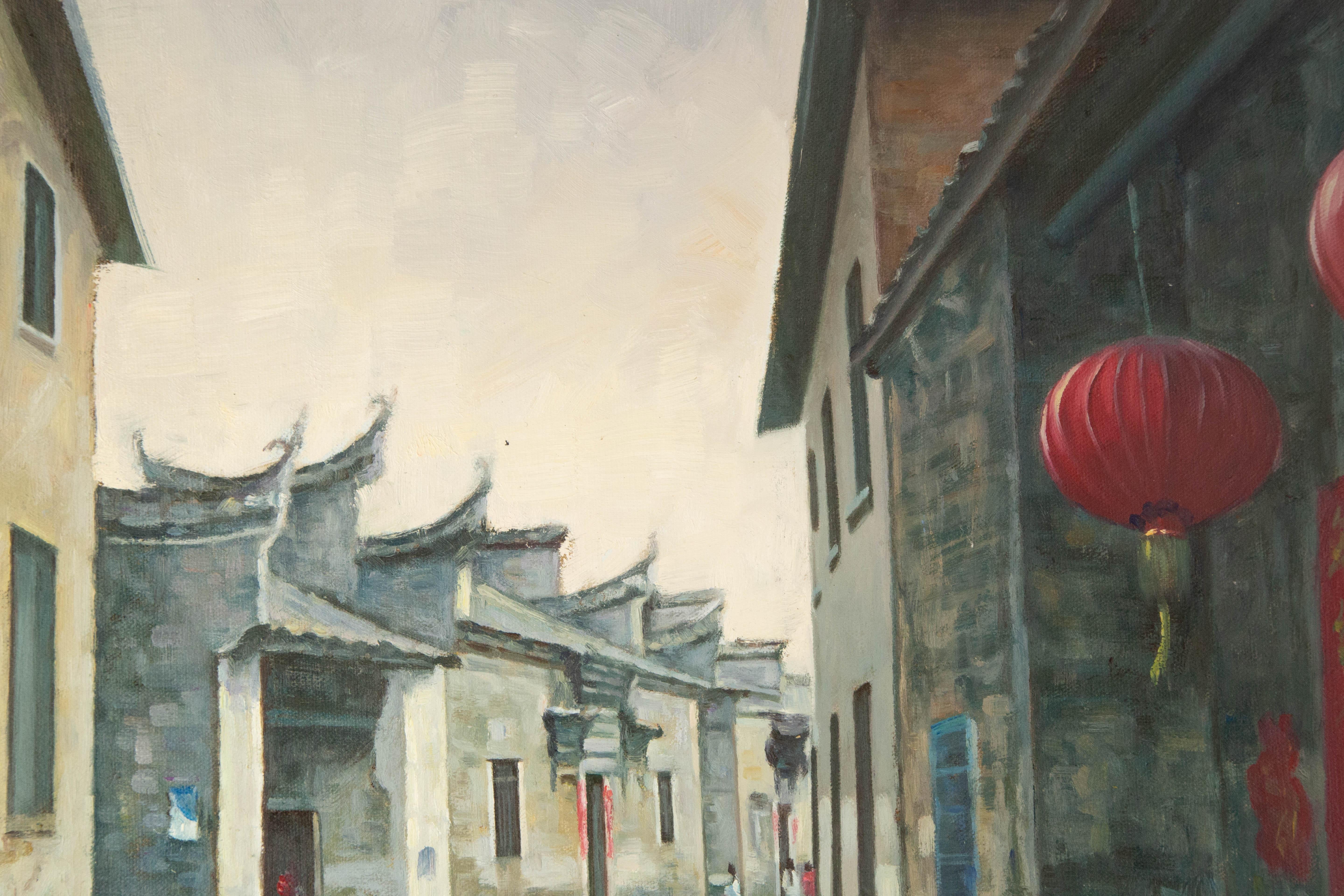 Houhua Huang Paisaje Original Óleo Sobre Lienzo 