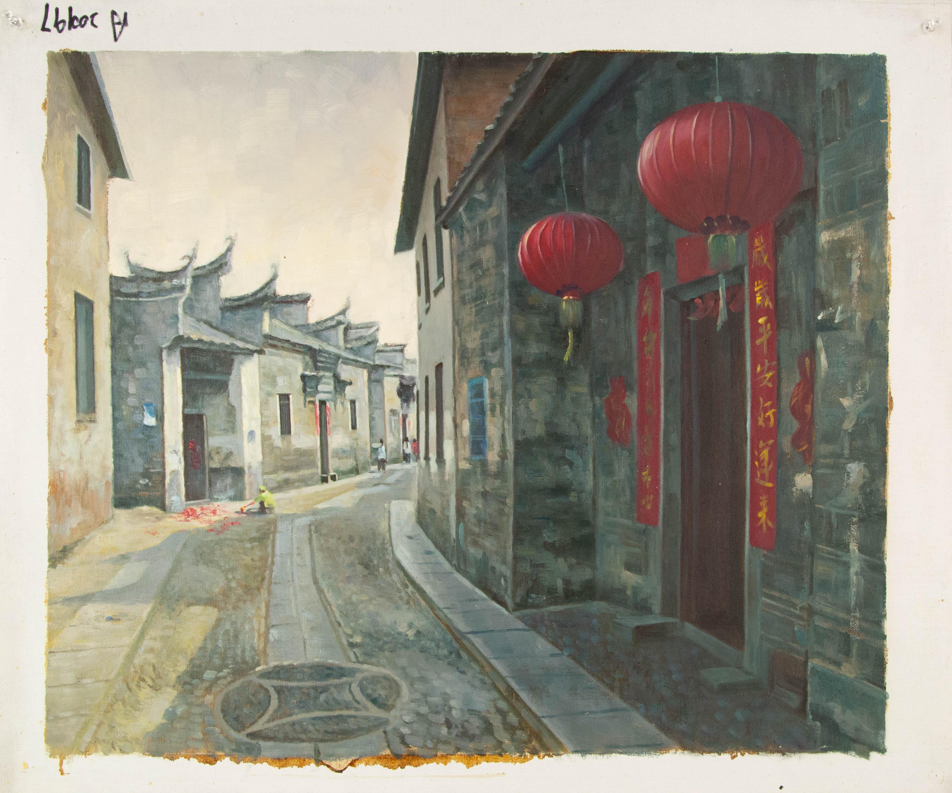 Houhua Huang Paisaje Original Óleo Sobre Lienzo 