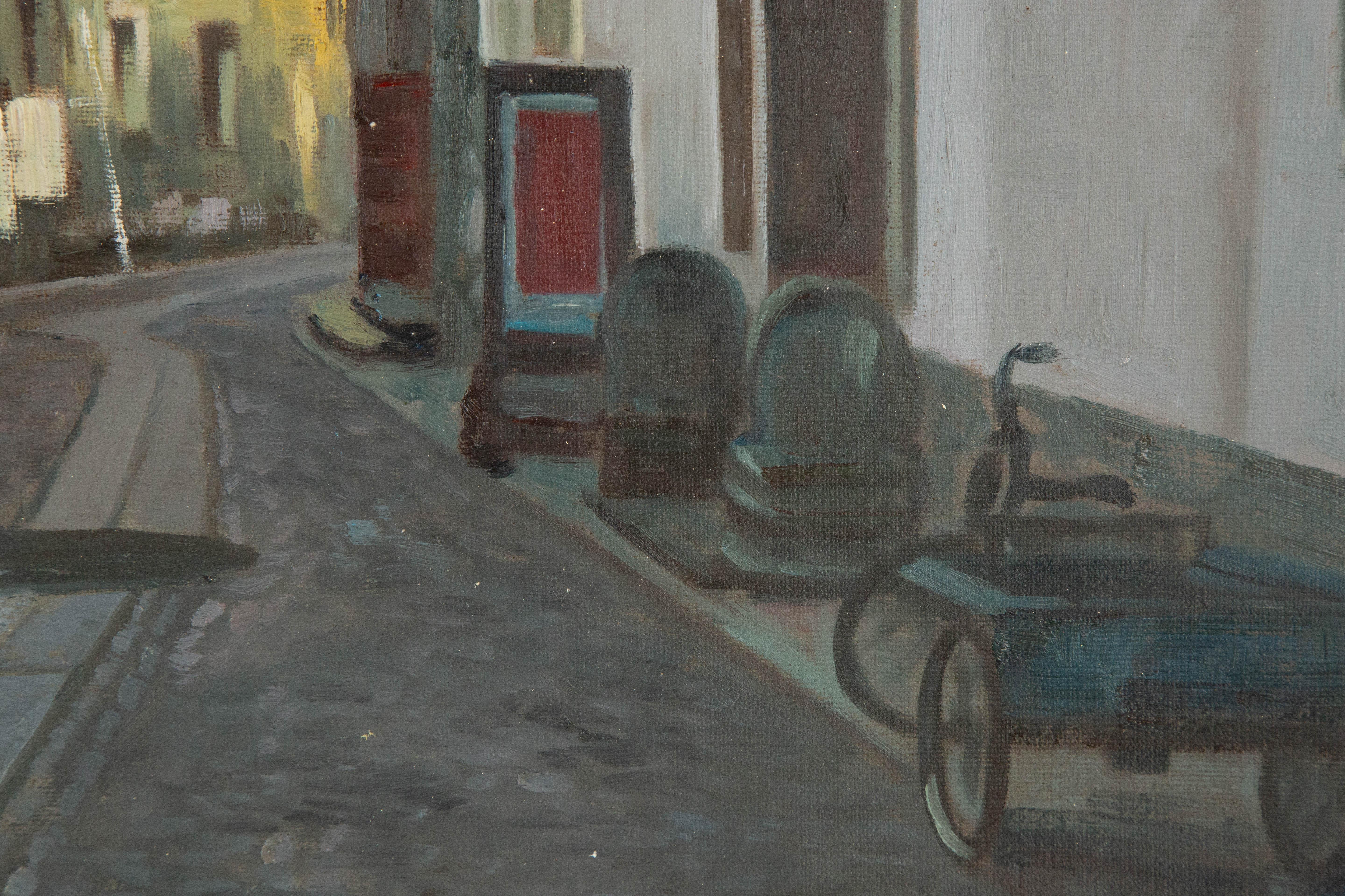 Houhua Huang Landschaft, Original, Öl auf Leinwand, „Old Alley Series II“, Original im Angebot 4