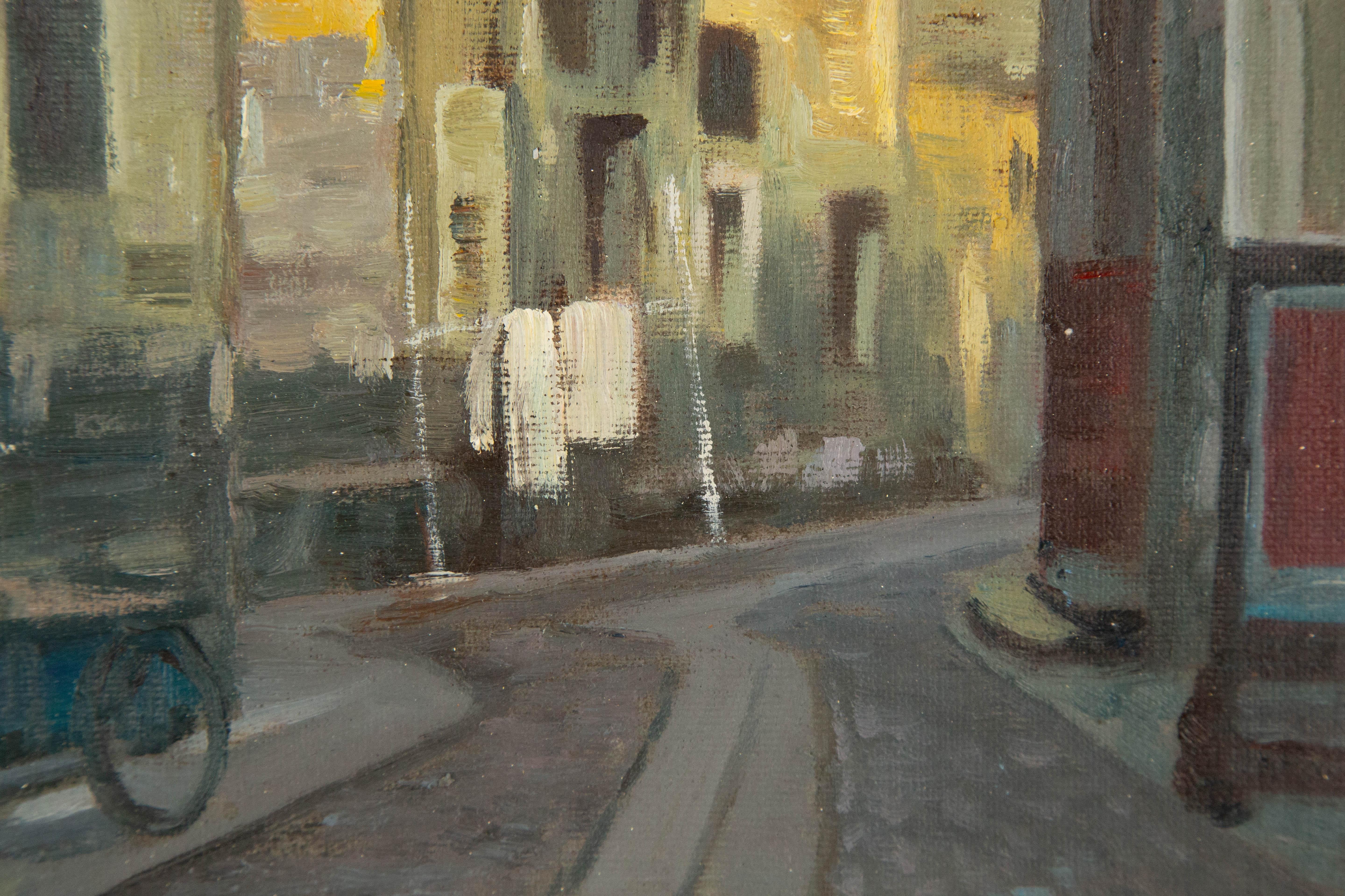 Houhua Huang Landschaft, Original, Öl auf Leinwand, „Old Alley Series II“, Original im Angebot 5