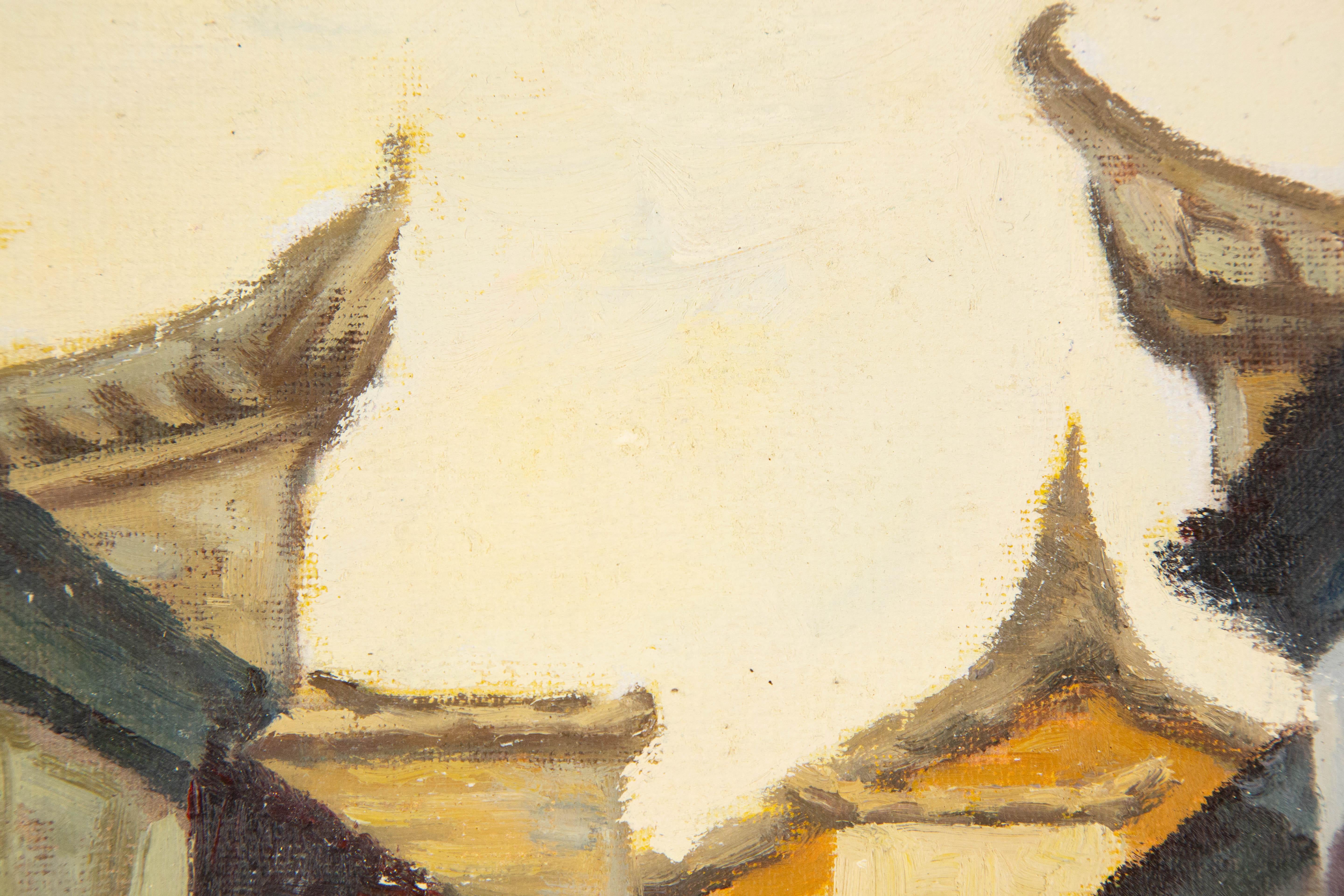 Houhua Huang Landschaft, Original, Öl auf Leinwand, „Old Alley Series II“, Original im Angebot 6