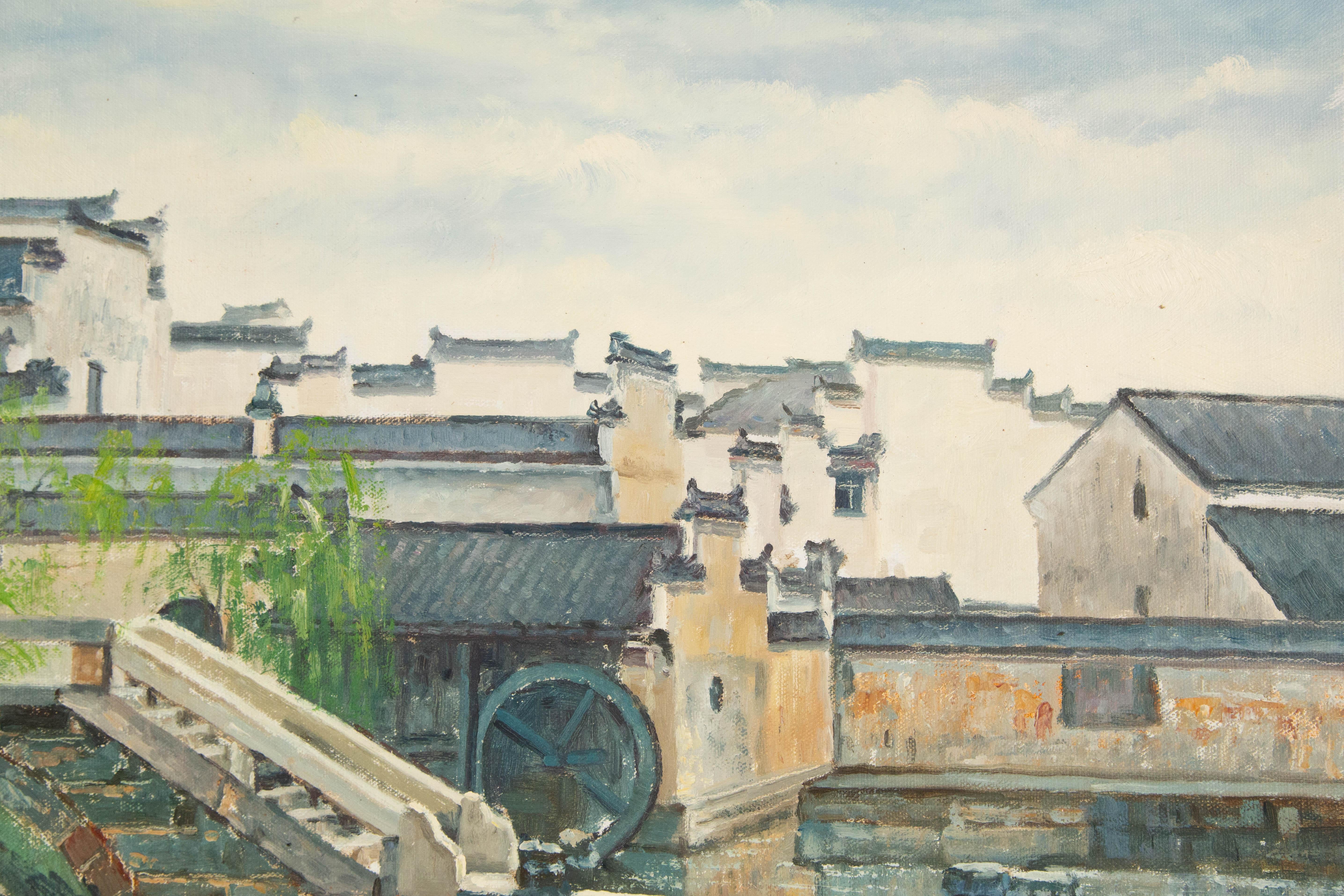 Houhua Huang Paisaje Original Óleo Sobre Lienzo 