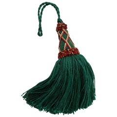 Retro "Key Tassel" or Gland Cle by Houles of Paris Empire Green Passementerie