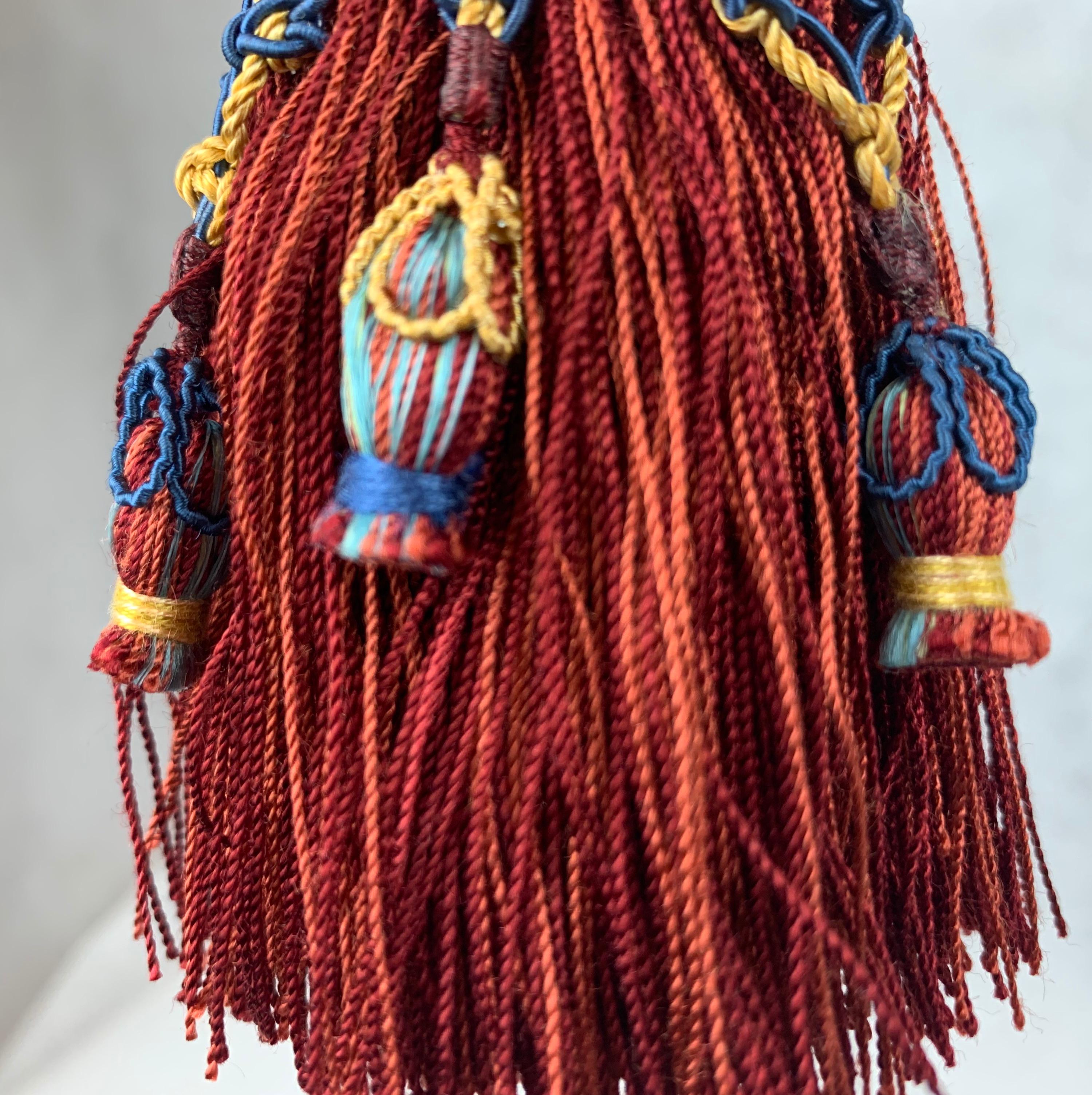 French Houles of Paris Passmenterie Hand Tied Tassel in Rouge