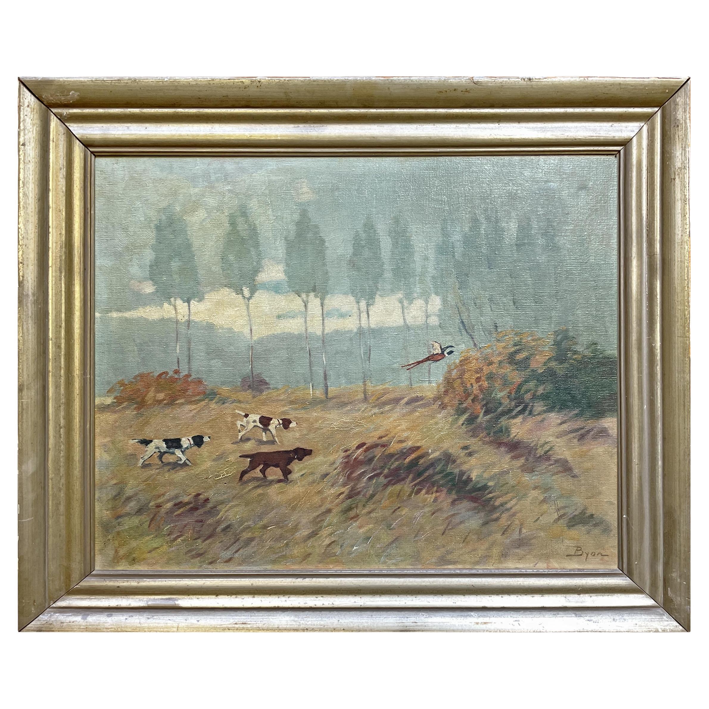 Hounds and Pheasant, Constant Freiher Byon, 1910 For Sale