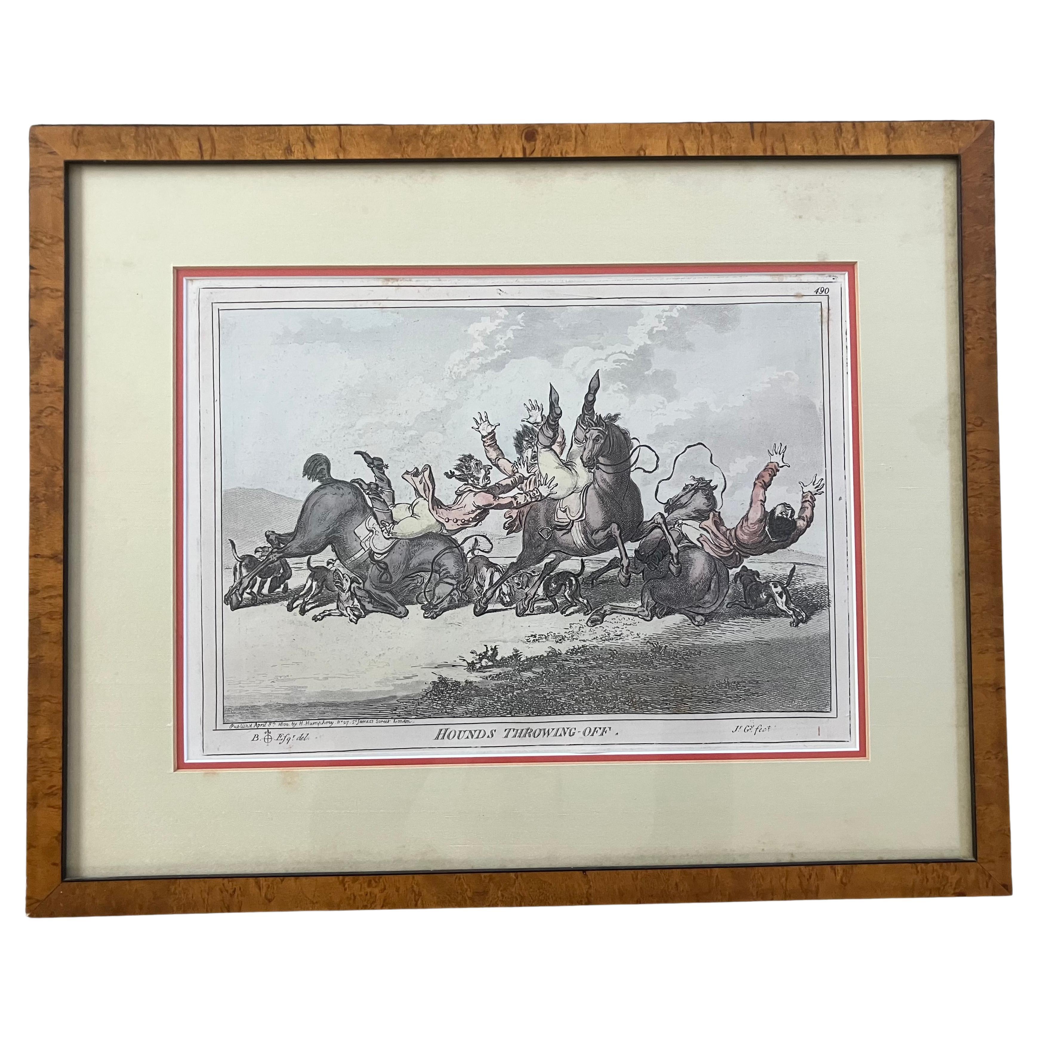 "Abwerfende Hunde" Kupferstich von James Gillray im Angebot