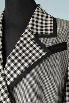 Houndstooth and Vichy pattern skirt suit Jacques Fath for Neiman Marcus