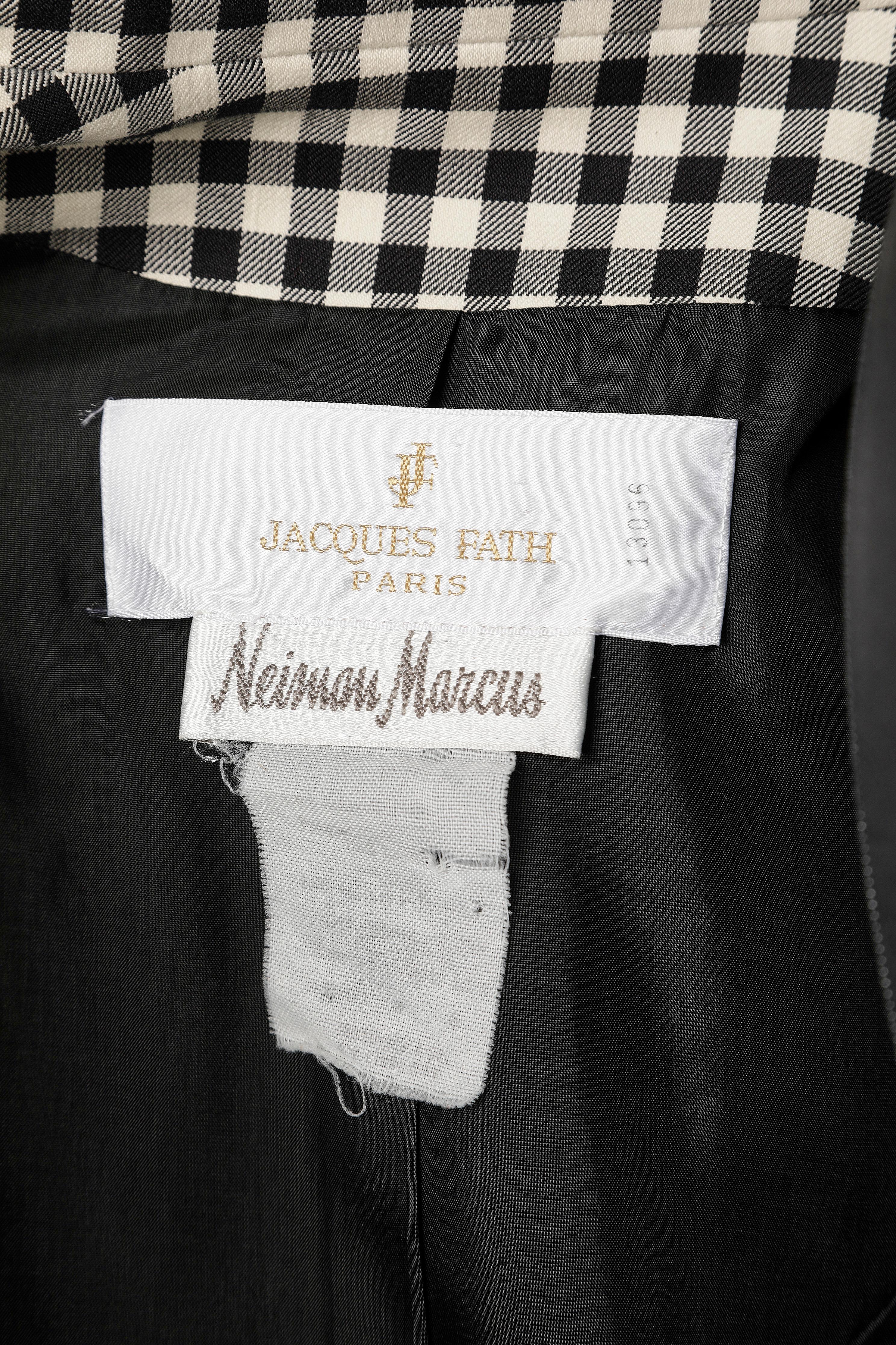 Anzug mit Hahnentrittmuster und Vichymuster von Jacques Fath für Neiman Marcus  im Angebot 2