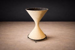 Hour-Glass Shaped Planter in Fiber Cement with Iron Base, Willy Guhl, 1960s
