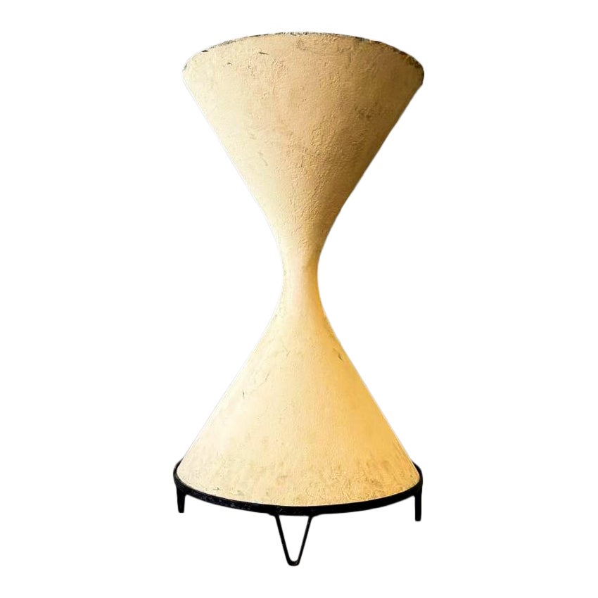 Jardinière en forme de verre en fibre de ciment avec base en fer, Willy Guhl, années 1960